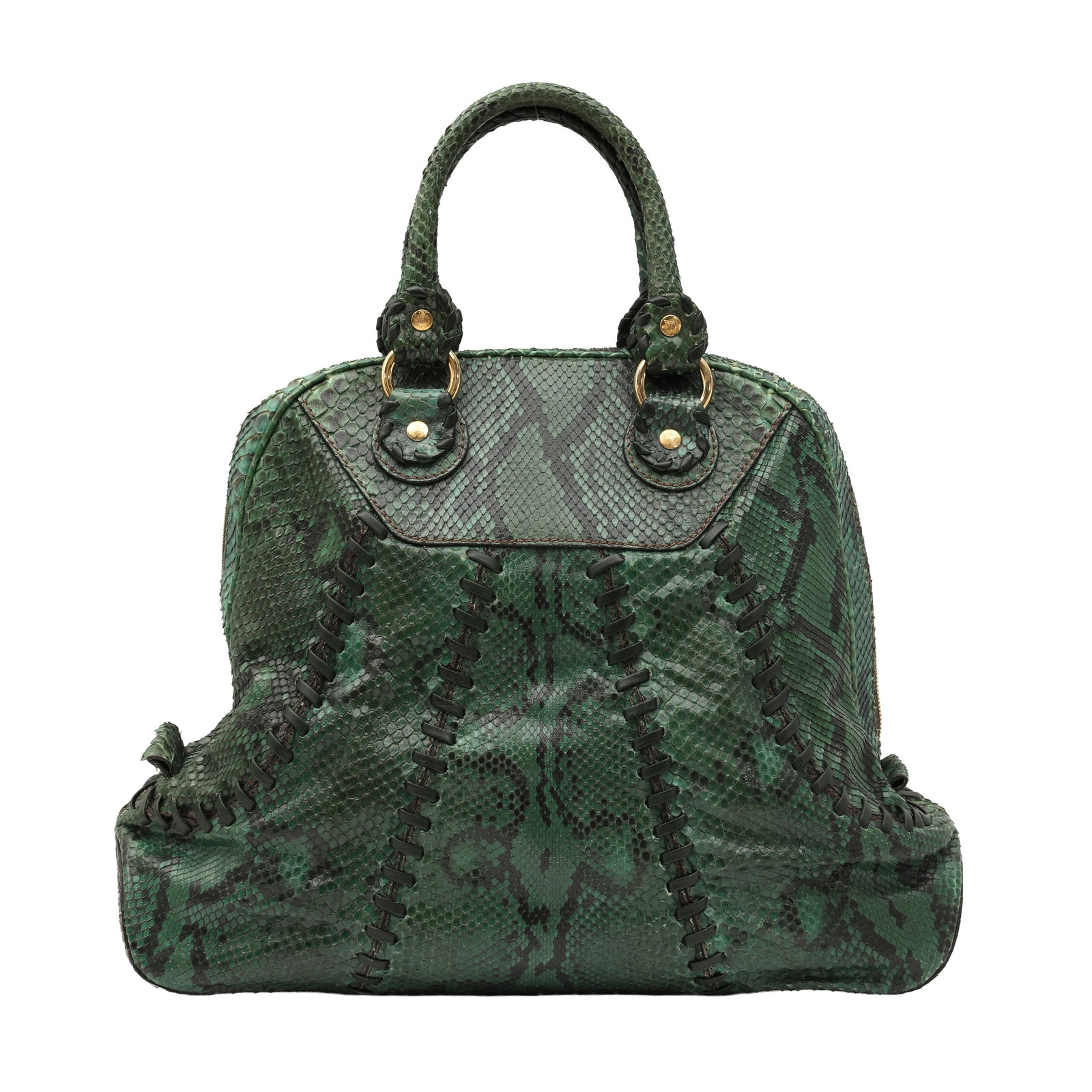 λ Roberto Cavalli Green Python Tote - 3