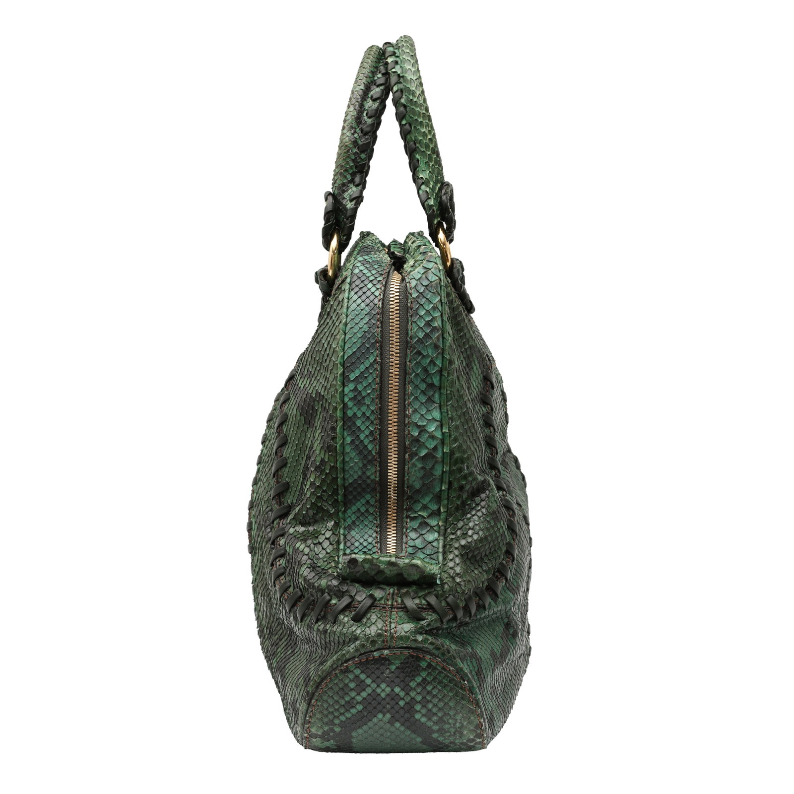 λ Roberto Cavalli Green Python Tote - 4