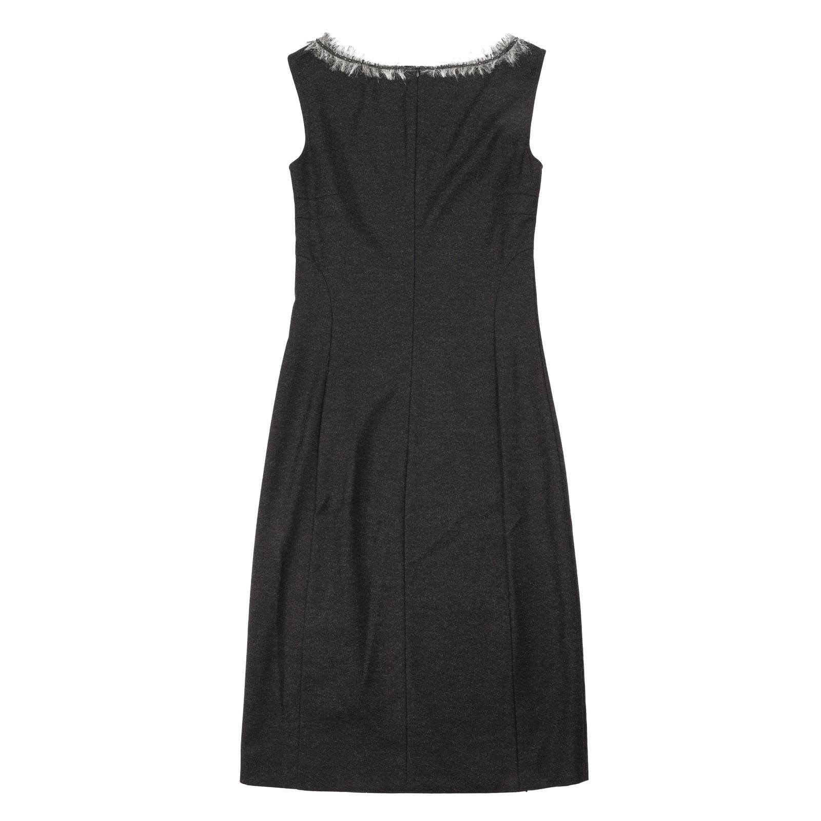 Valentino Grey Marl Wool Shift Dress - Size US 6 - 2