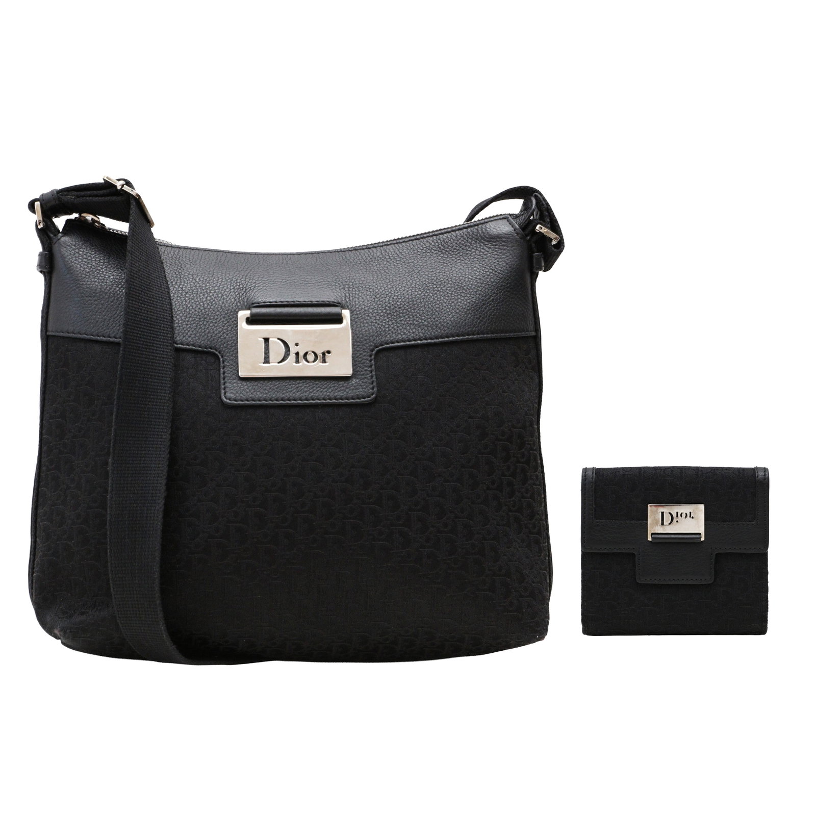 Christian Dior Black Street Chic Trotter Messenger and Wallet - 2