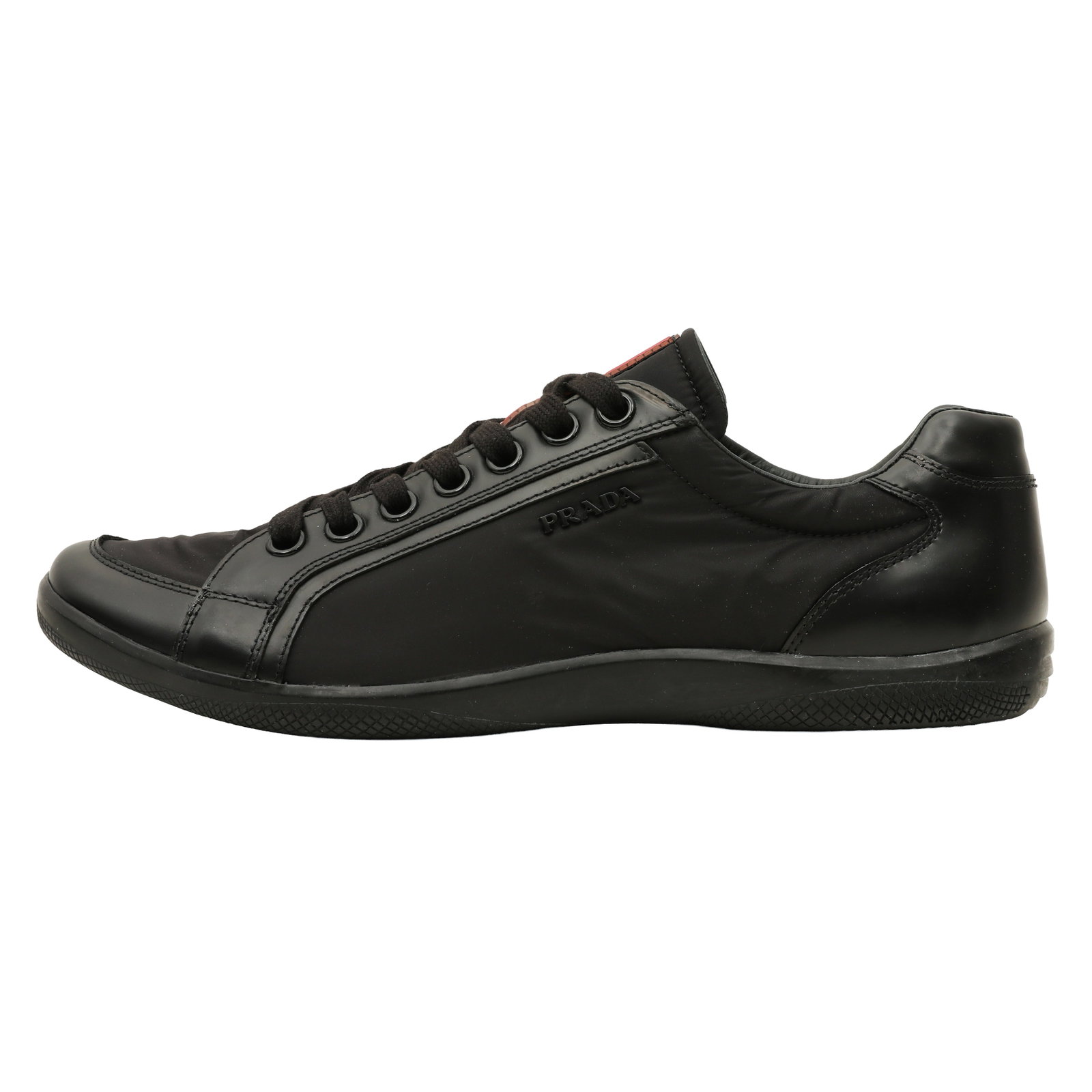 Prada Men's Black Tessuto Low Profile Sneaker - Size 8 - 4
