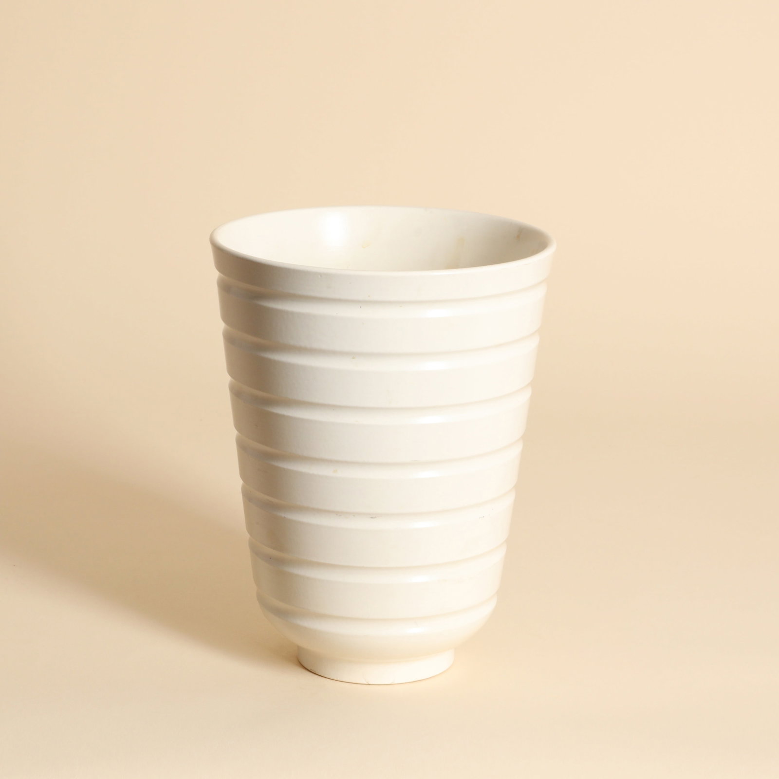 Keith Murray (New Zealand 1892-1921) for Wedgwood A ?Moonstone? vase: 1940s Ceramic Marked 'KM of Etruria, Wedgwood and Barlaston' to base 18.5cm high