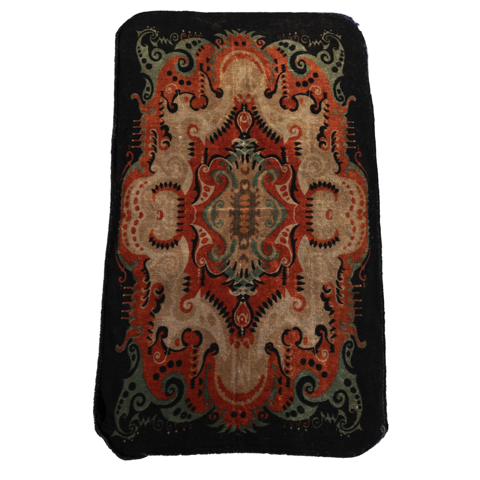 Jaap Gidding (Dutch 1887-1955) (attributed) 'Trijp' Tuschinski style rug or carpet: 1920s Hand woven wool Unsigned 140 x 81cm Preview: Barley Mow Centre Provenance: Property of a private collector of Dutch Decorative Arts Notes: The Amsterdam School museum Het Schip provides the foll