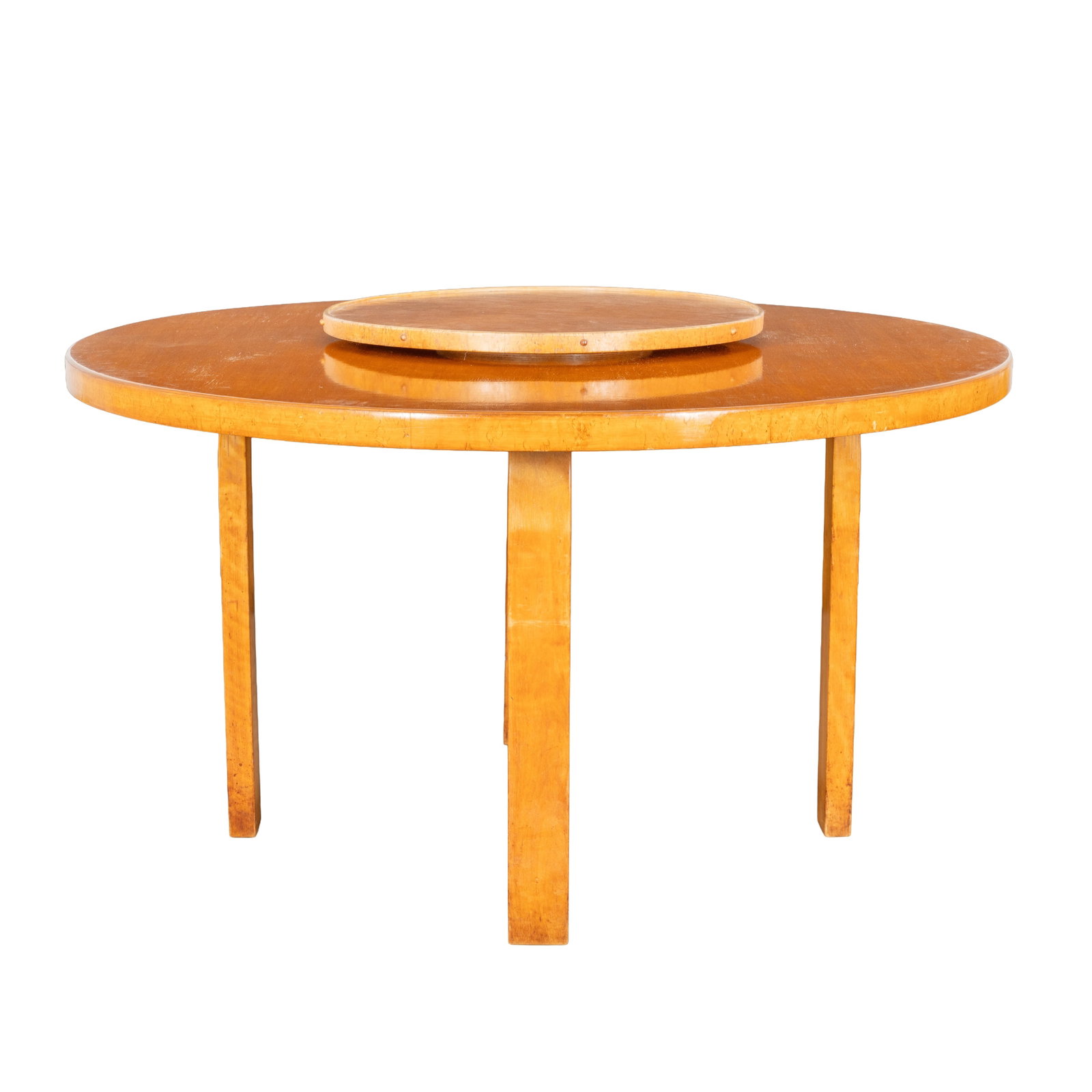 Alvar Aalto (Finnish 1898-1976) for Artek Table 91 with Lazy Susan (1 of 4)