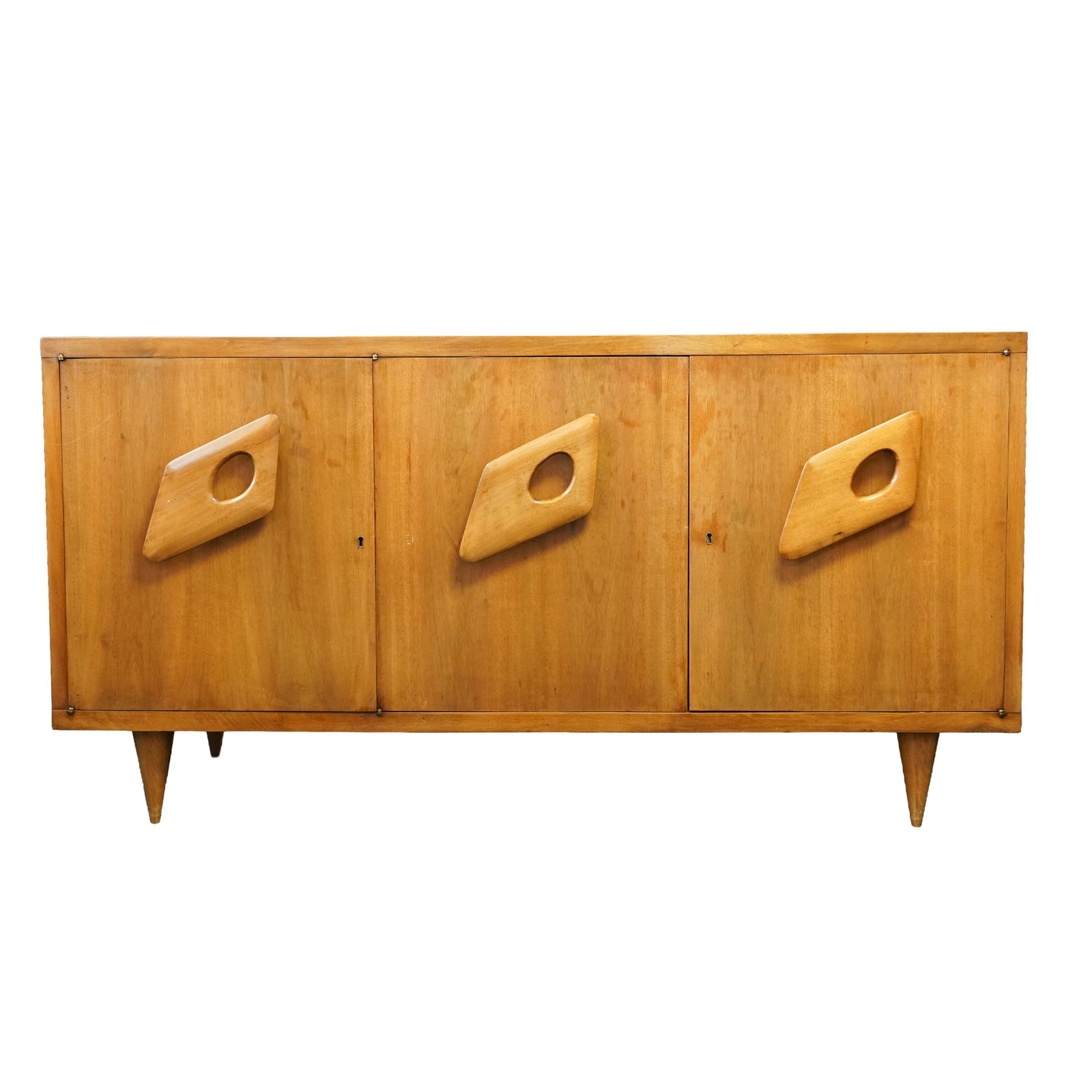 Mid-Century, Italy Sideboard: Circa 1960s Birch 82cm high x 153cm wide x 50cm deep