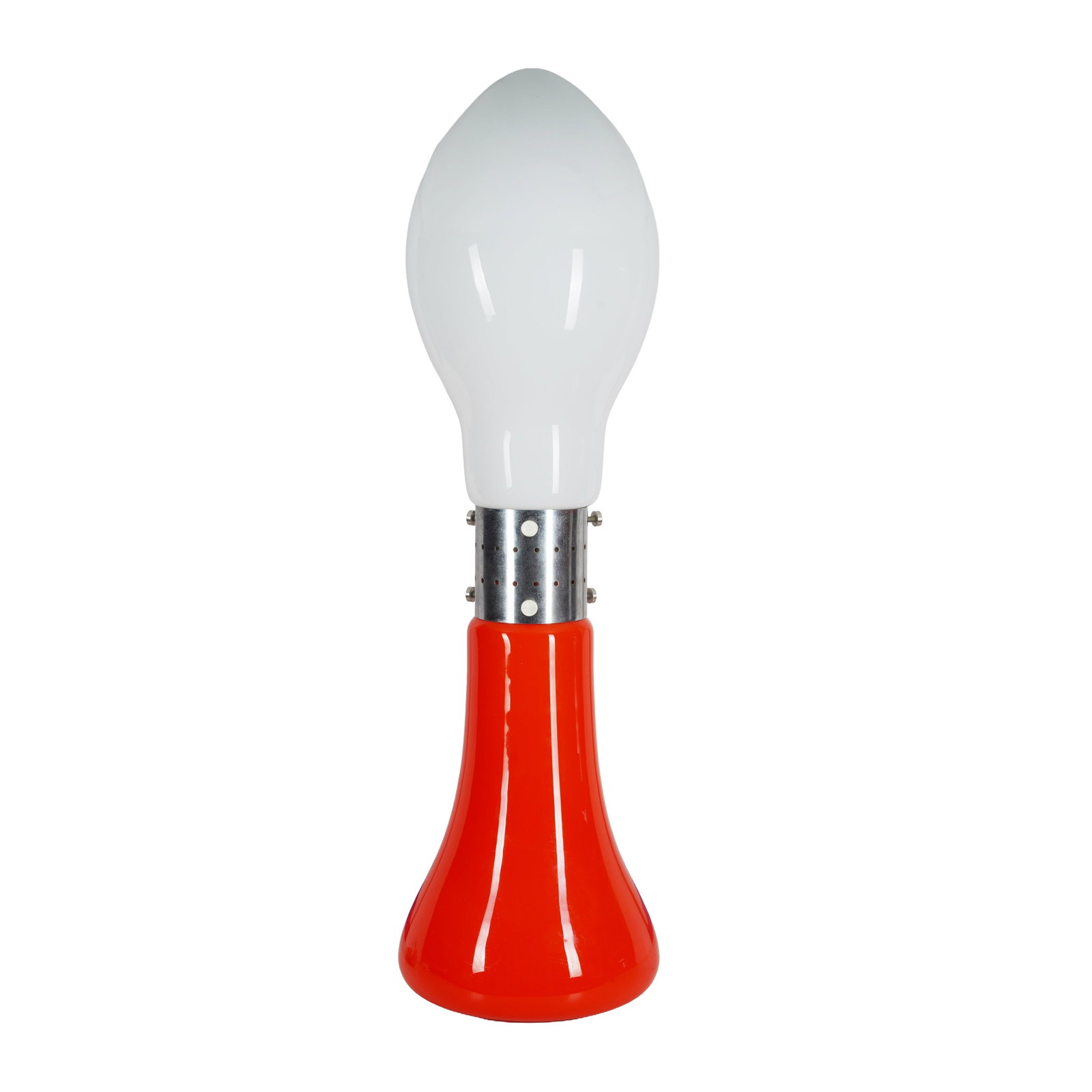 Carlo Nason (Italian 1935-2026) for Maz`zega 'Birillo' table or floor lamp: Circa 1970s Murano glass, metal 114cm high