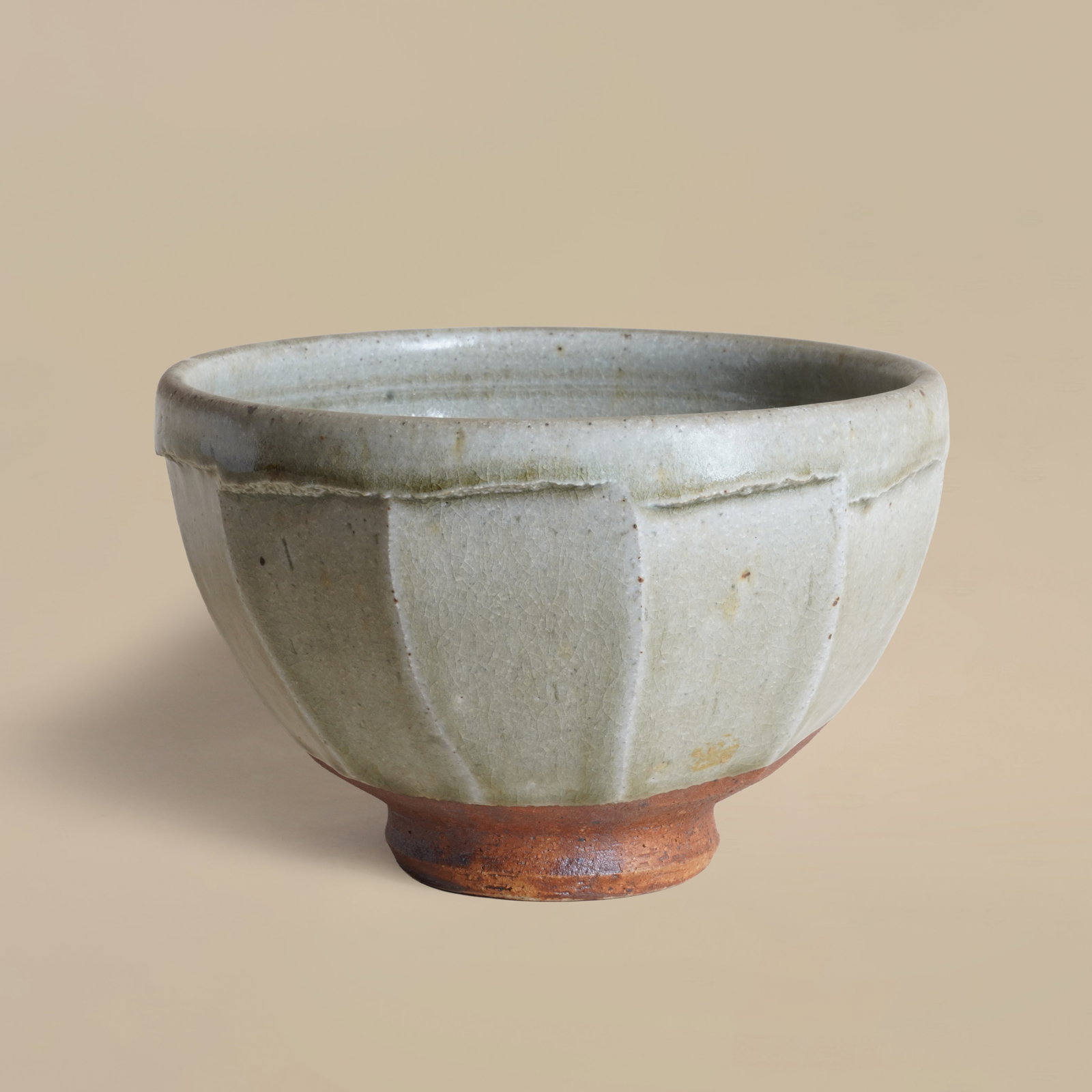 Richard Batterham (British 1936-2021) Large cut sided bowl in olive: Glazed stoneware Unsigned 11cm high