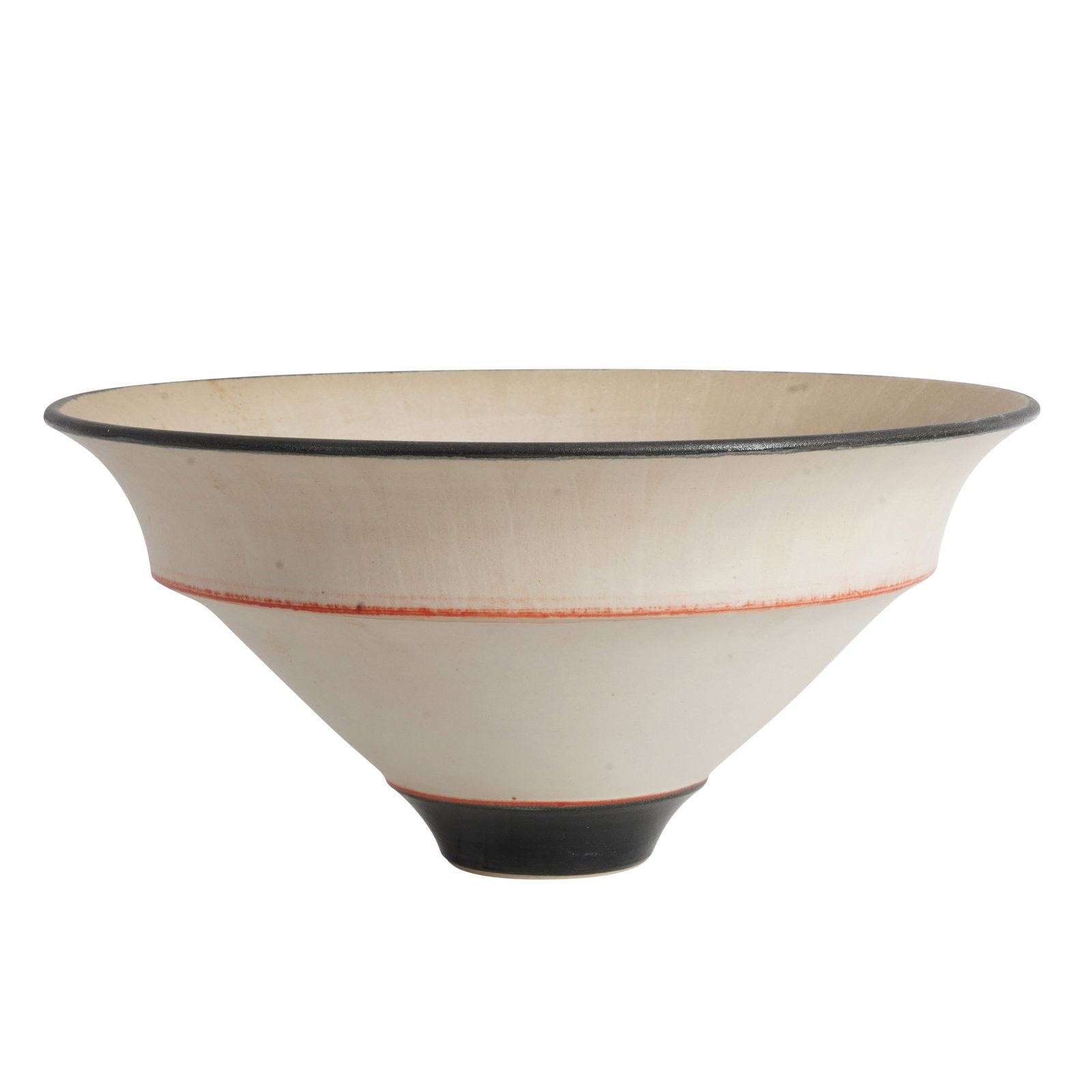 Christine Fieler (British b.1948) Large bowl: Stoneware Unsigned, applied sticky label with handwritten artist and purchase date 'Nov.98' 25.5cm diameter, 12.2cm high