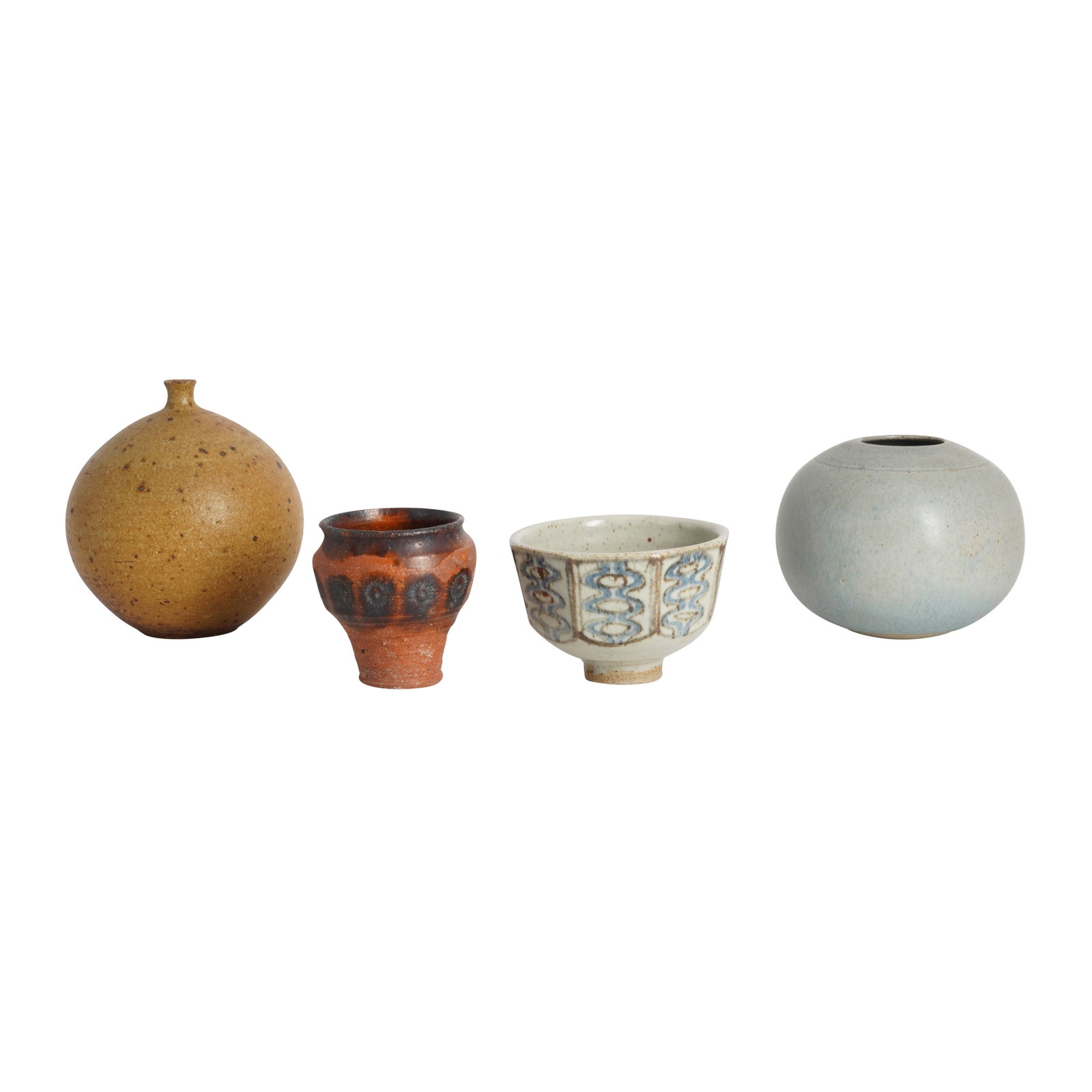 Studio Pottery Three vases and a chawan (1 of 2)