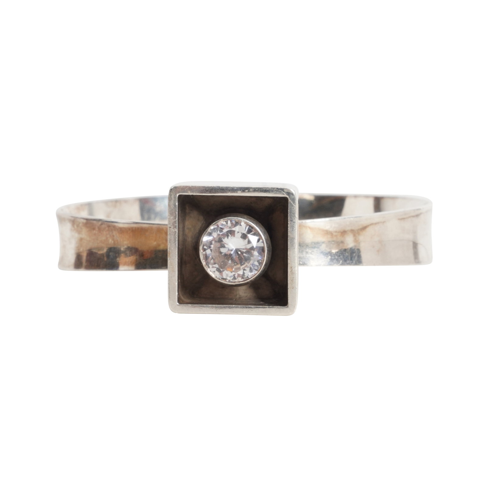 Karl Erik Palmberg for Alton Falkoping, Sweden Rock crystal set silver bangle: 1972 Silver