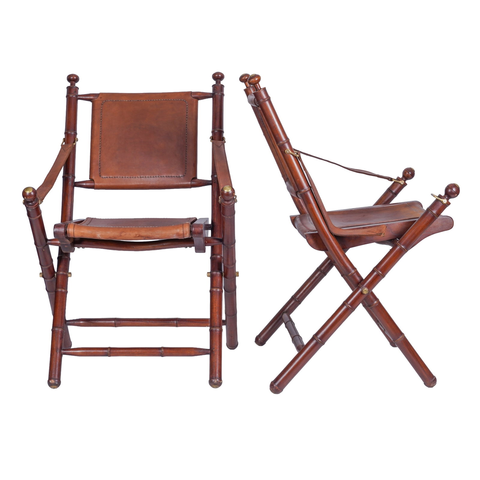 Eichholtz, Netherlands Pair of Campaign style folding chairs (1 of 2)
