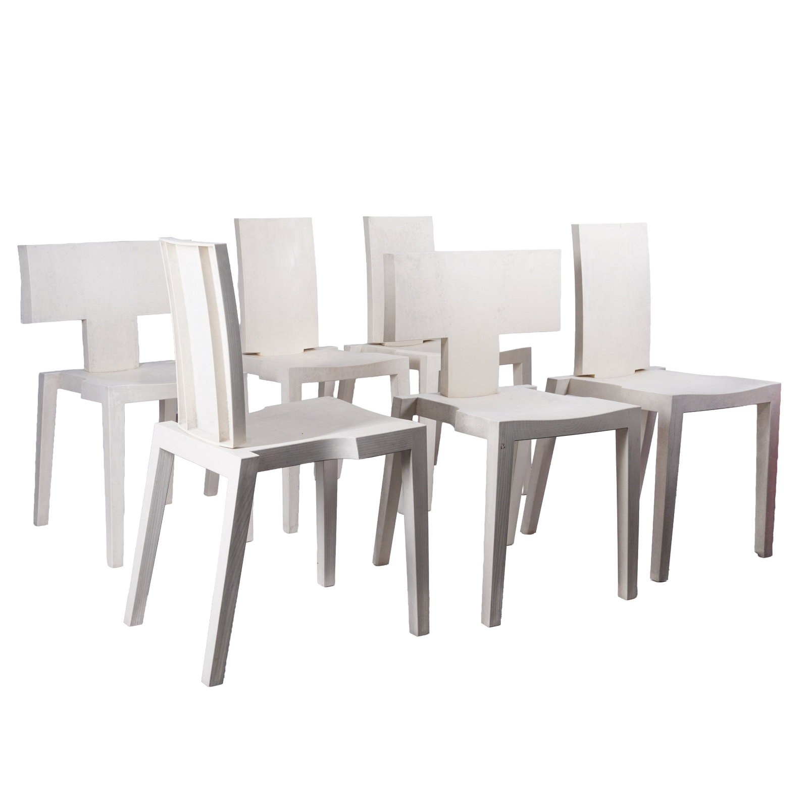 Philippe Starck (French, b.1949) for TOG (Joe Sekoya) Table and chairs: 2000s Polypropylene Moulded marks to underside Table 72cm high x 100cm x 100cm Chairs 87cm high x 39cm wide x 44cm deep