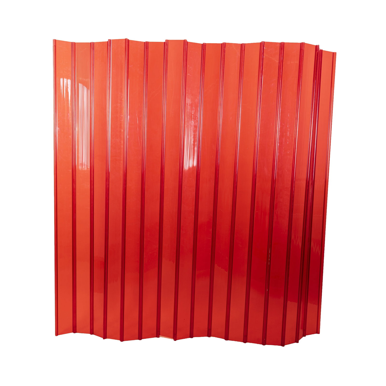 Tom Dixon CBE (British, b.1959) Prototype Flexible Screen: 2002 Red perspex panels 180cm high