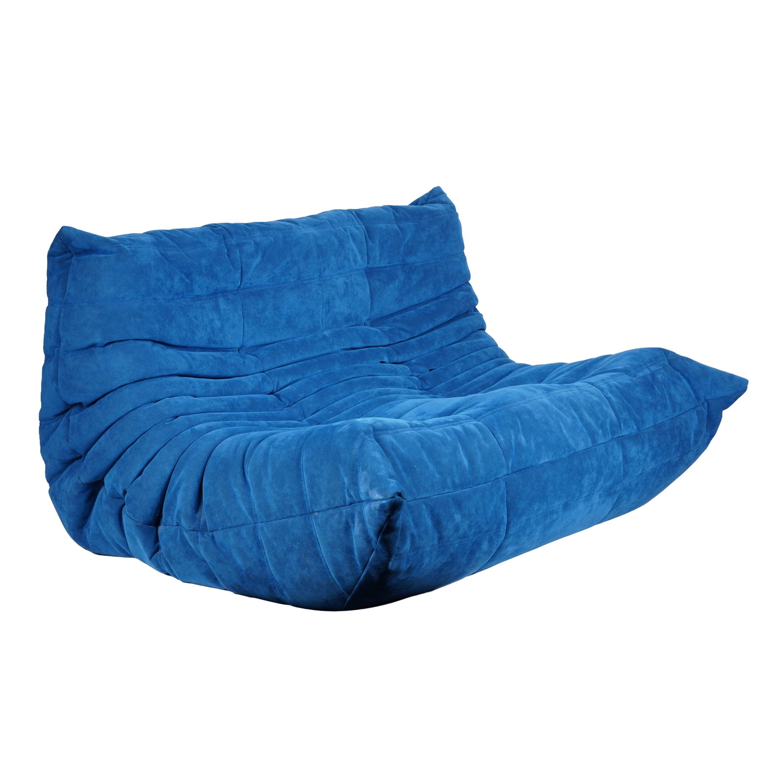Michel Ducaroy (French, 1925-2009) for Ligne Roset Two-seater 'Togo' sofa: Circa 2000s Turquoise upholstery Fabric 'Lignet Roset' label to seam 75cm high x 128cm wide x 110cm deep