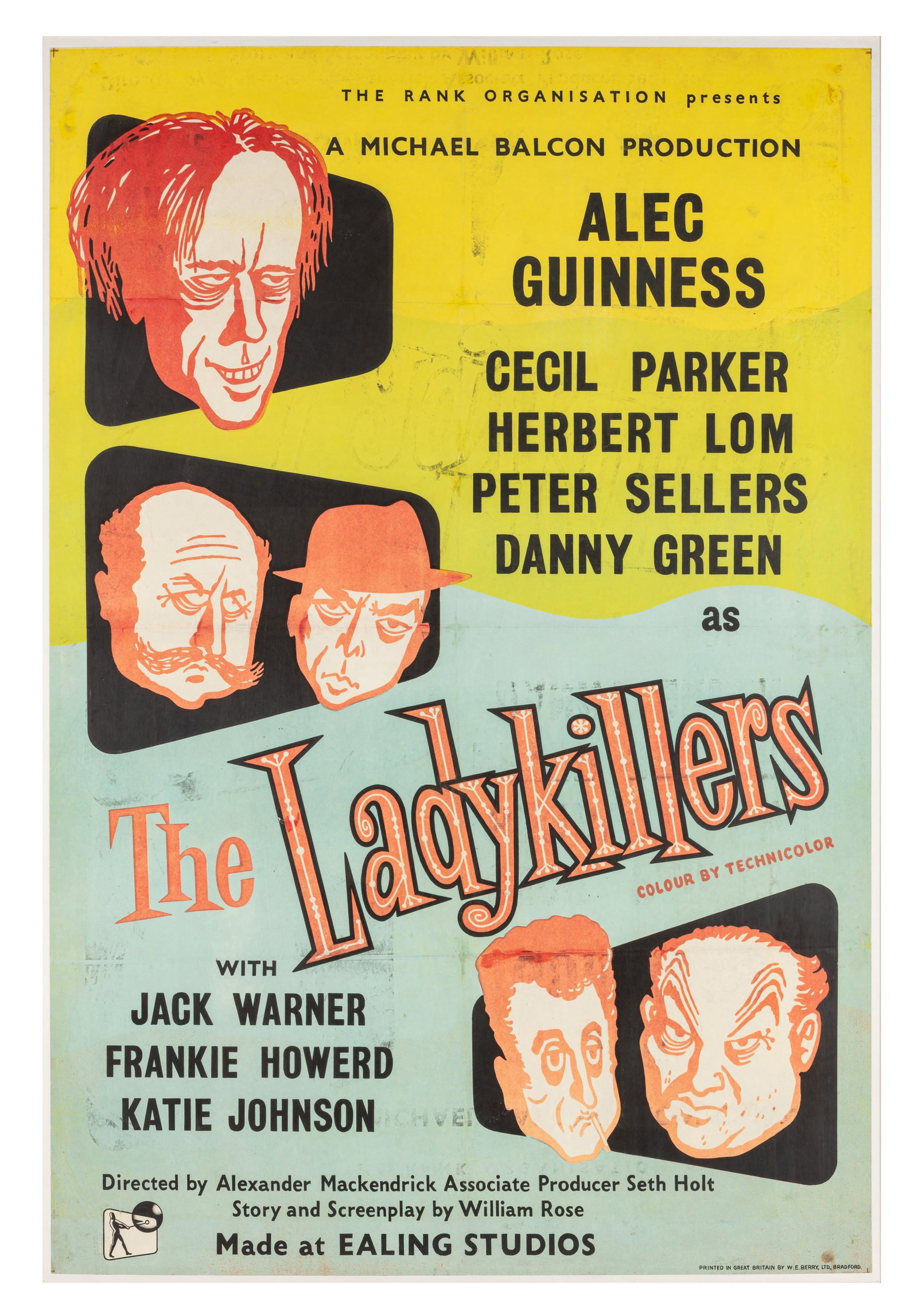 The Ladykillers, artwork by Reginald Mount (British 1906-1979) Scarce First Release vintage movie: 1955 British One Sheet Framed, linen backed Frame: 74 x 107cm Preview: Barley Mow Centre