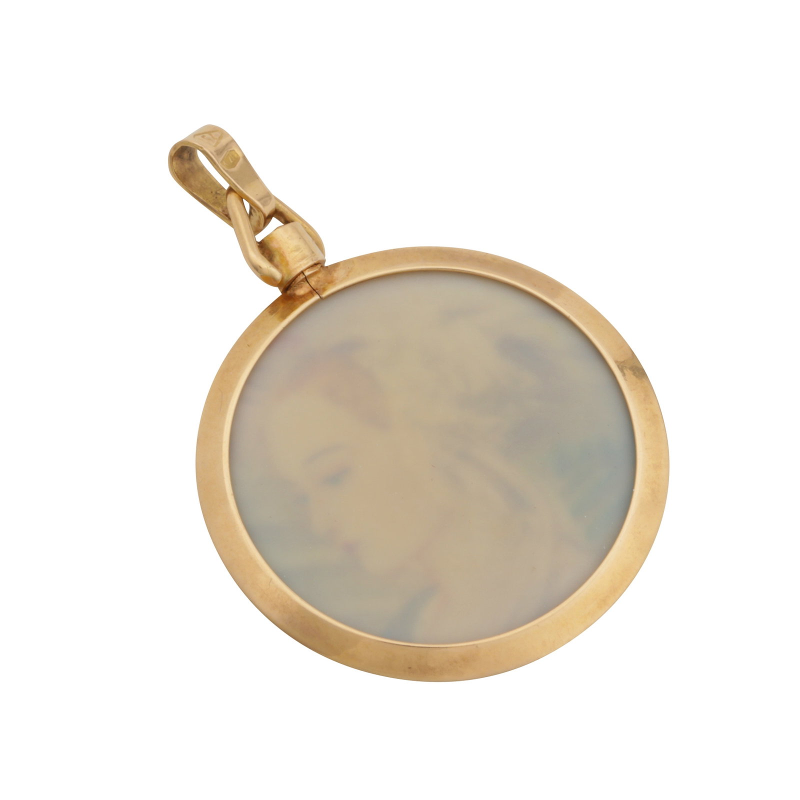 A portrait pendant 18ct yellow gold - 2