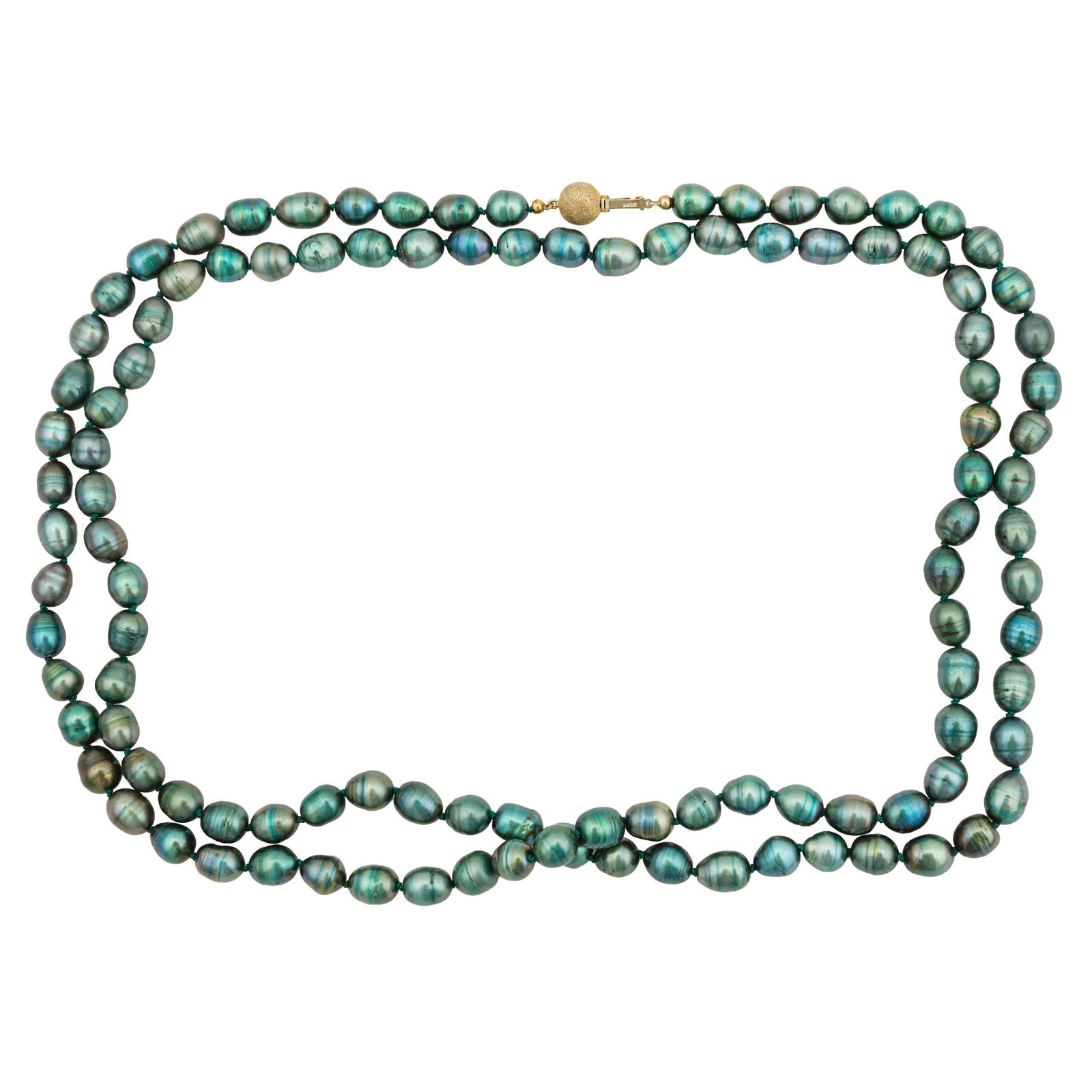 A string of baroque pearls Yellow metal - 2
