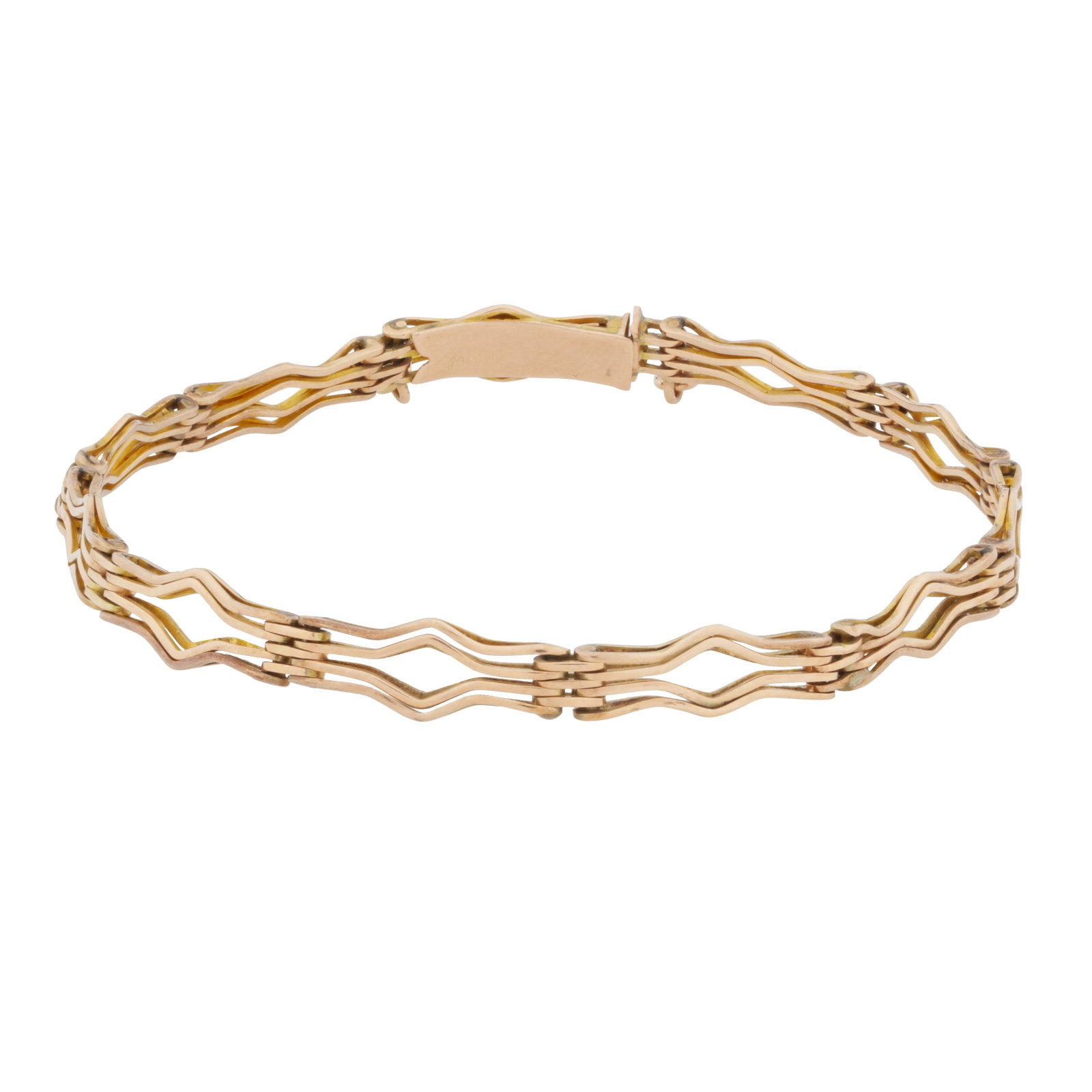 A fancy link gate bracelet Yellow metal (1 of 2)