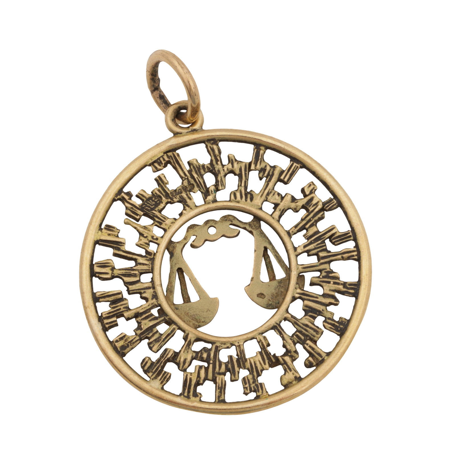 A Libra star pendant Yellow metal - 2