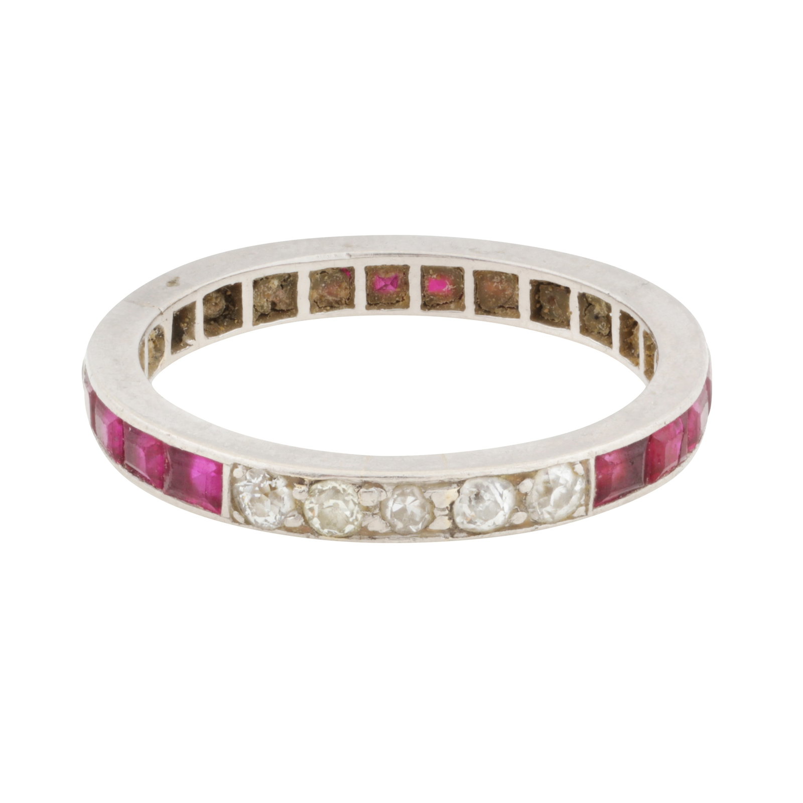 A ruby and diamond full eternity ring White metal - 2
