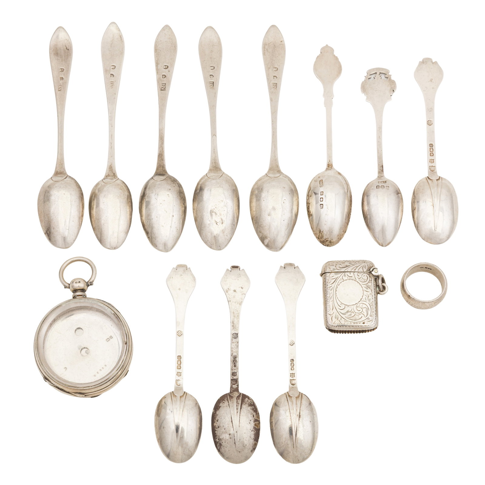Sheffiled 1932 by Page, Keen and Page A set of four George V sterling silver teaspoons - 2