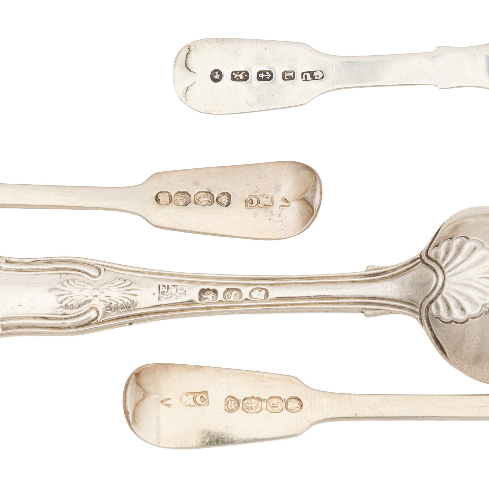 A mixed group of George III and later sterling silver flatware - 2