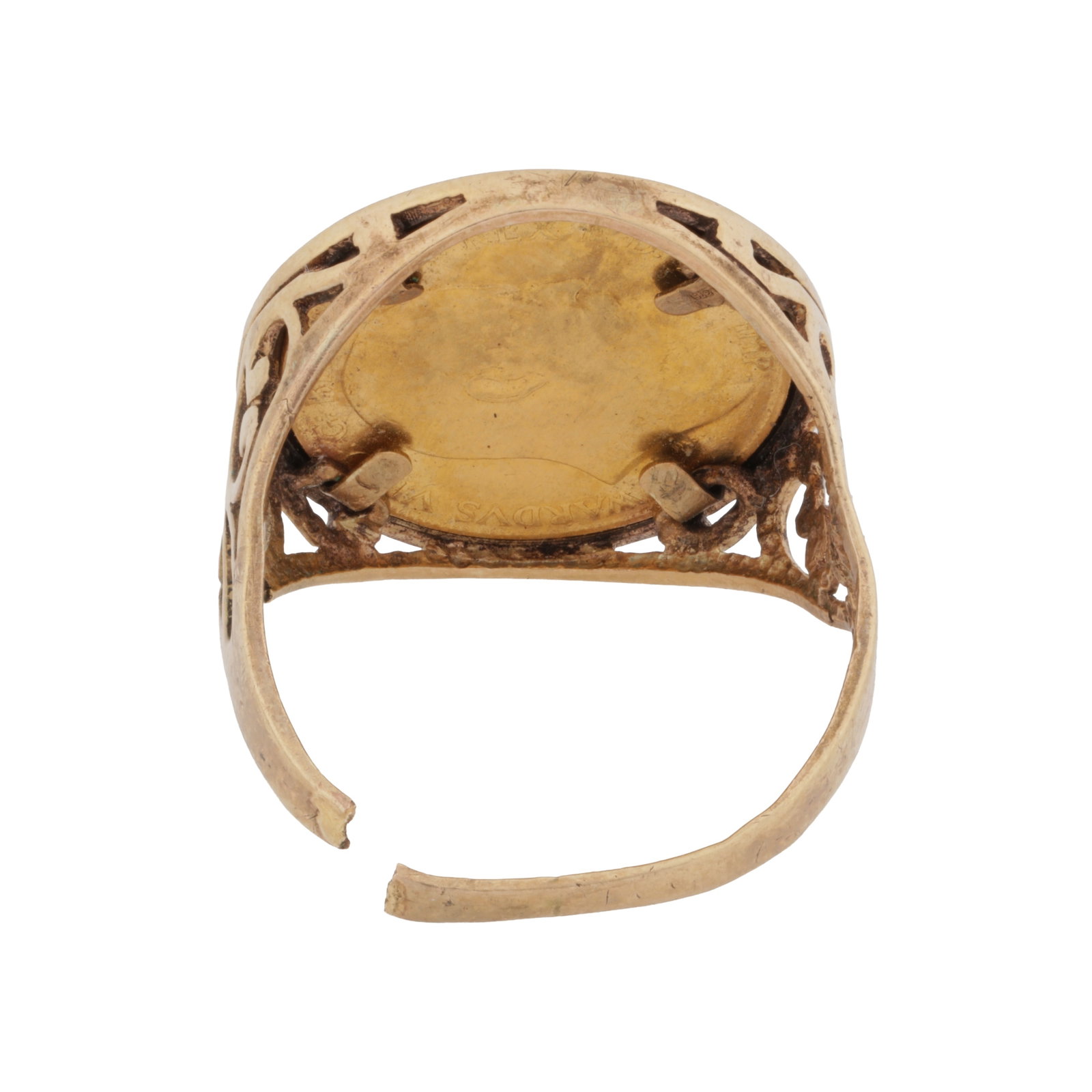 A half sovereign coin ring 9ct & 22 ct yellow gold - 3