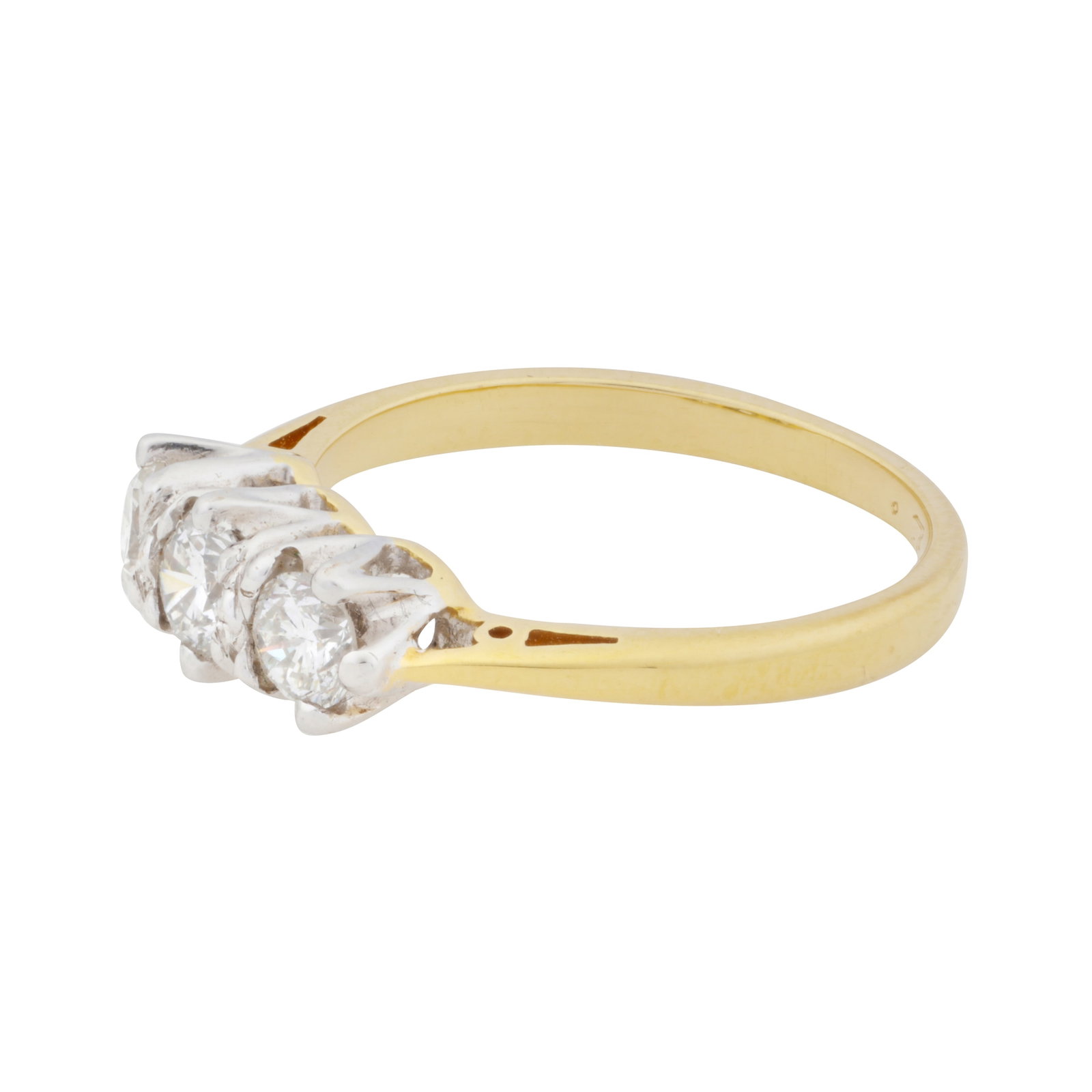 A diamond three stone ring 18ct yellow and white gold - 3