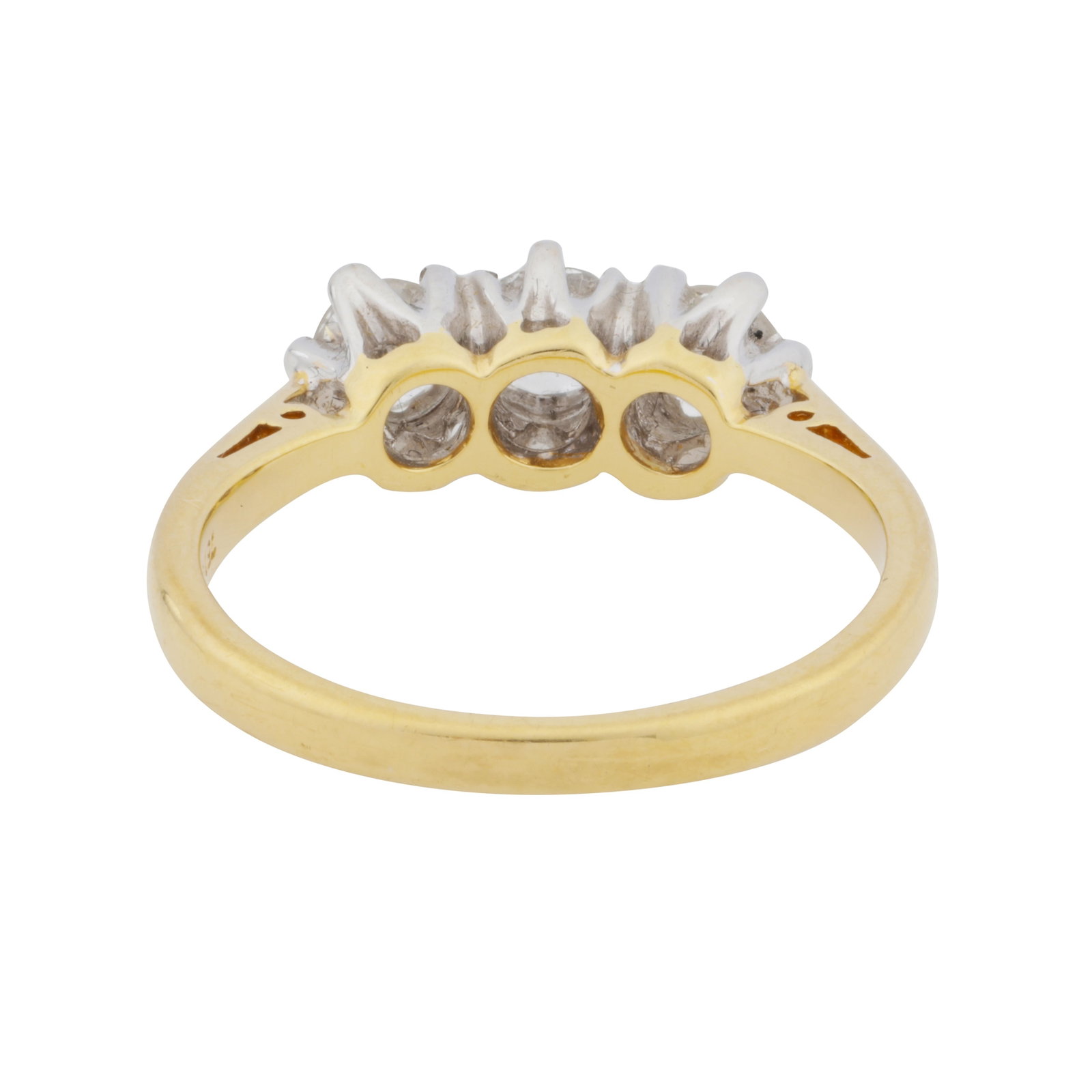 A diamond three stone ring 18ct yellow and white gold - 4