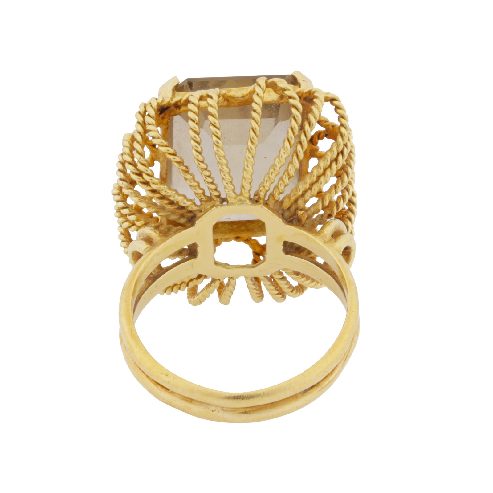 A citrine single stone ring Yellow metal - 4