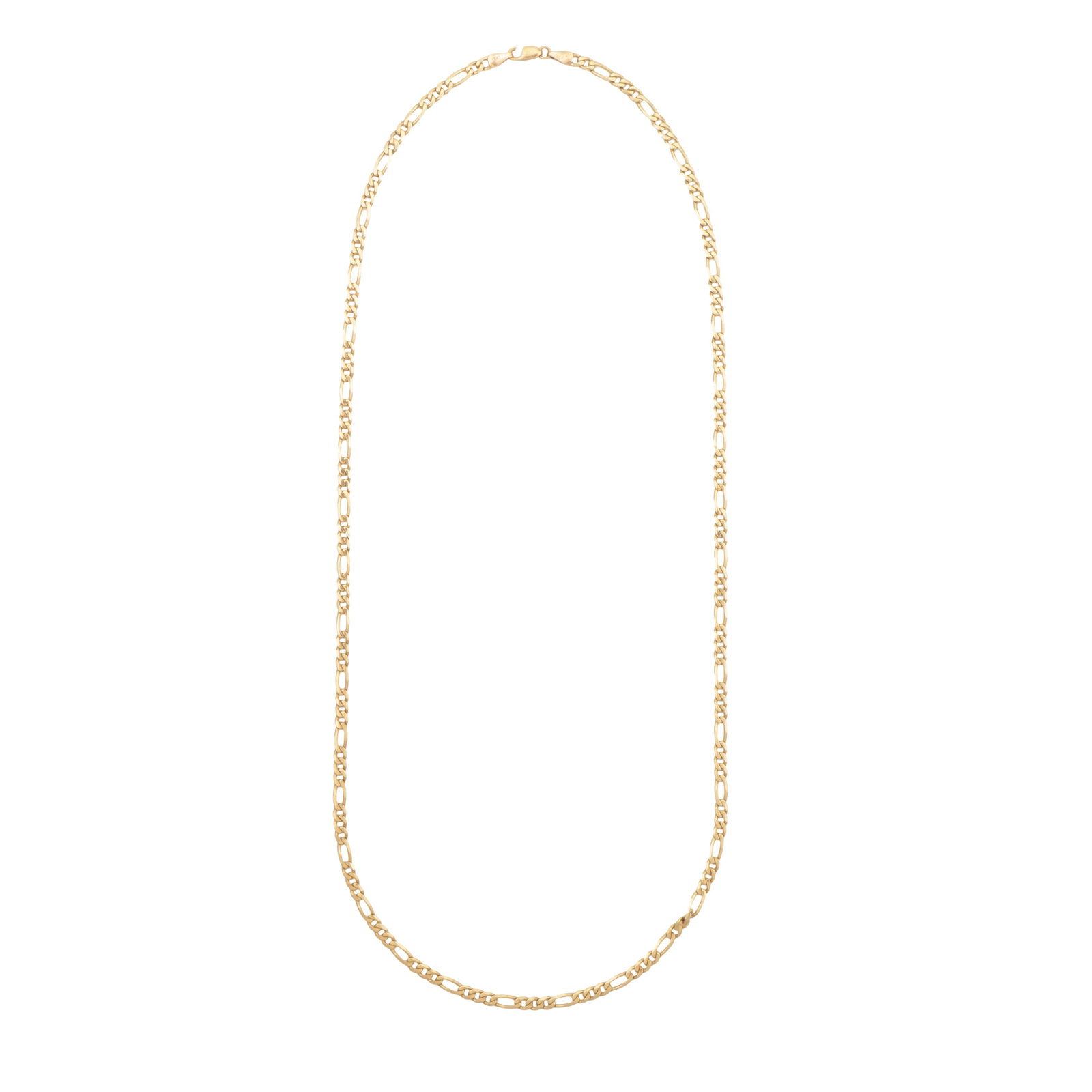 A figaro link chain necklace 9ct yellow gold - 2