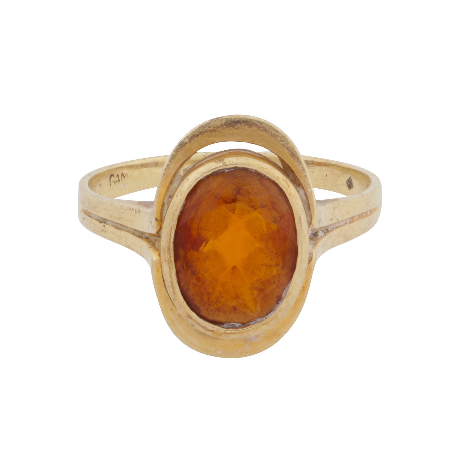 A single-stone citrine ring Yellow metal (1 of 4)