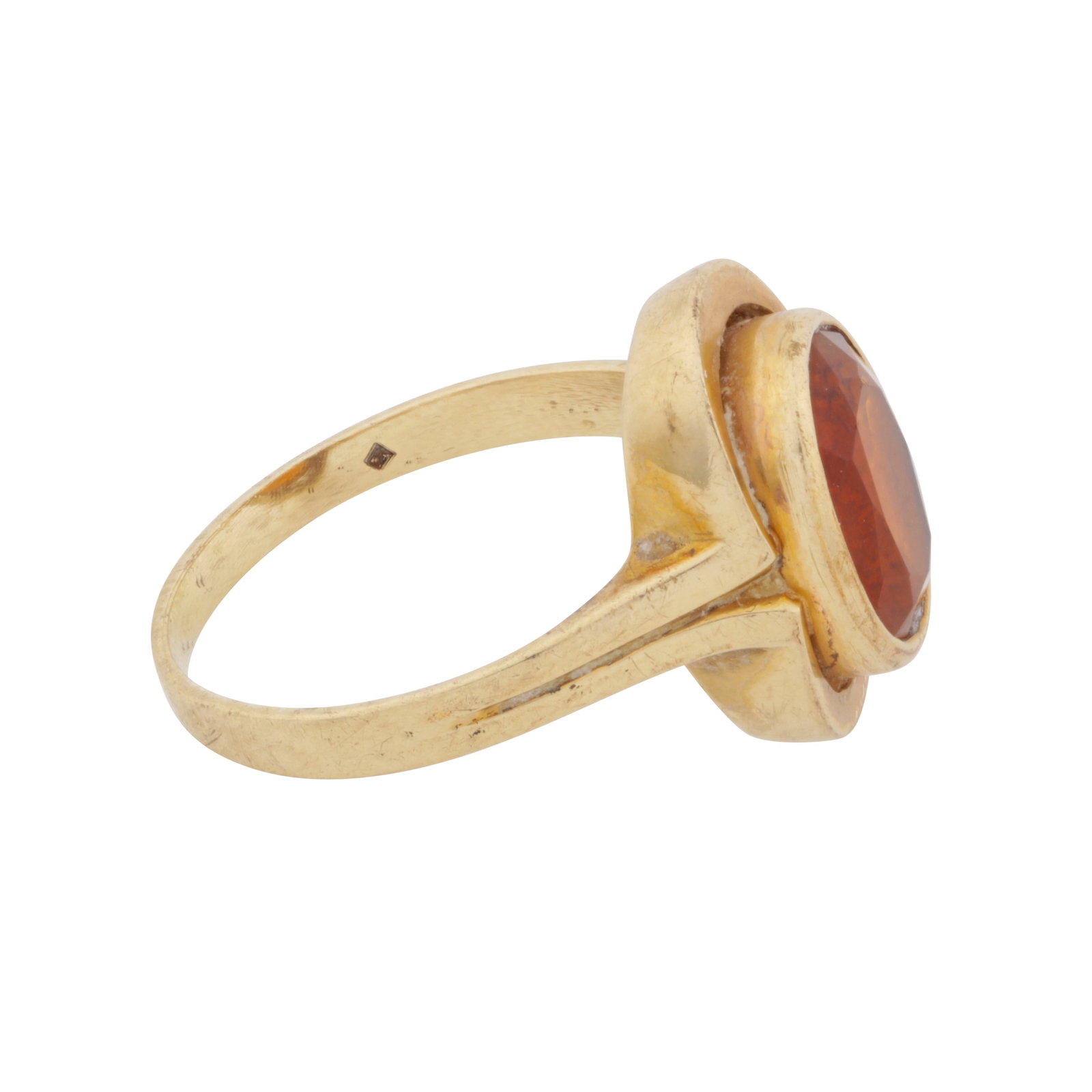 A single-stone citrine ring Yellow metal - 2