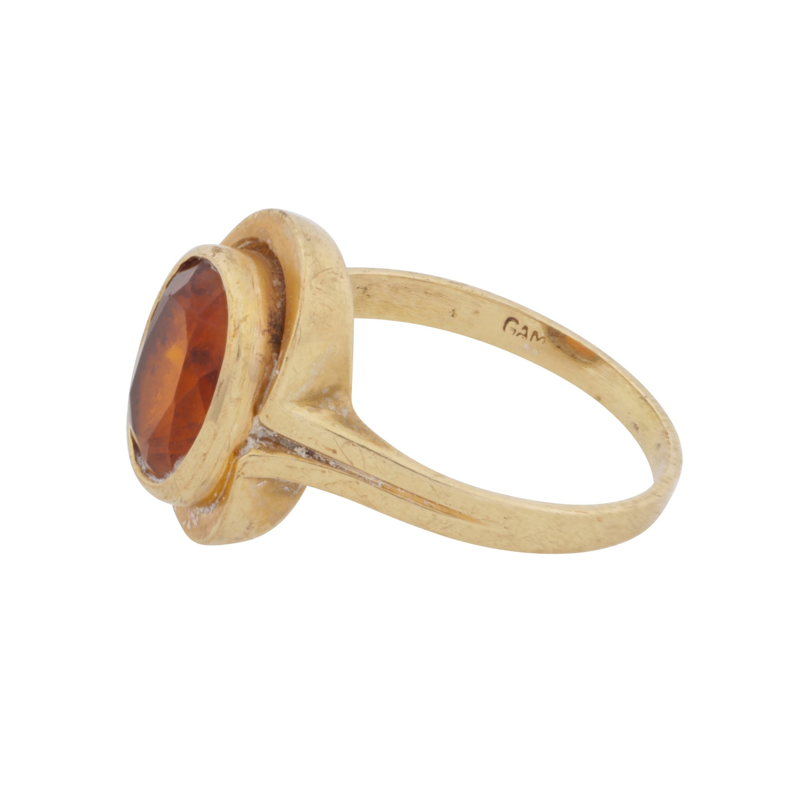 A single-stone citrine ring Yellow metal - 3