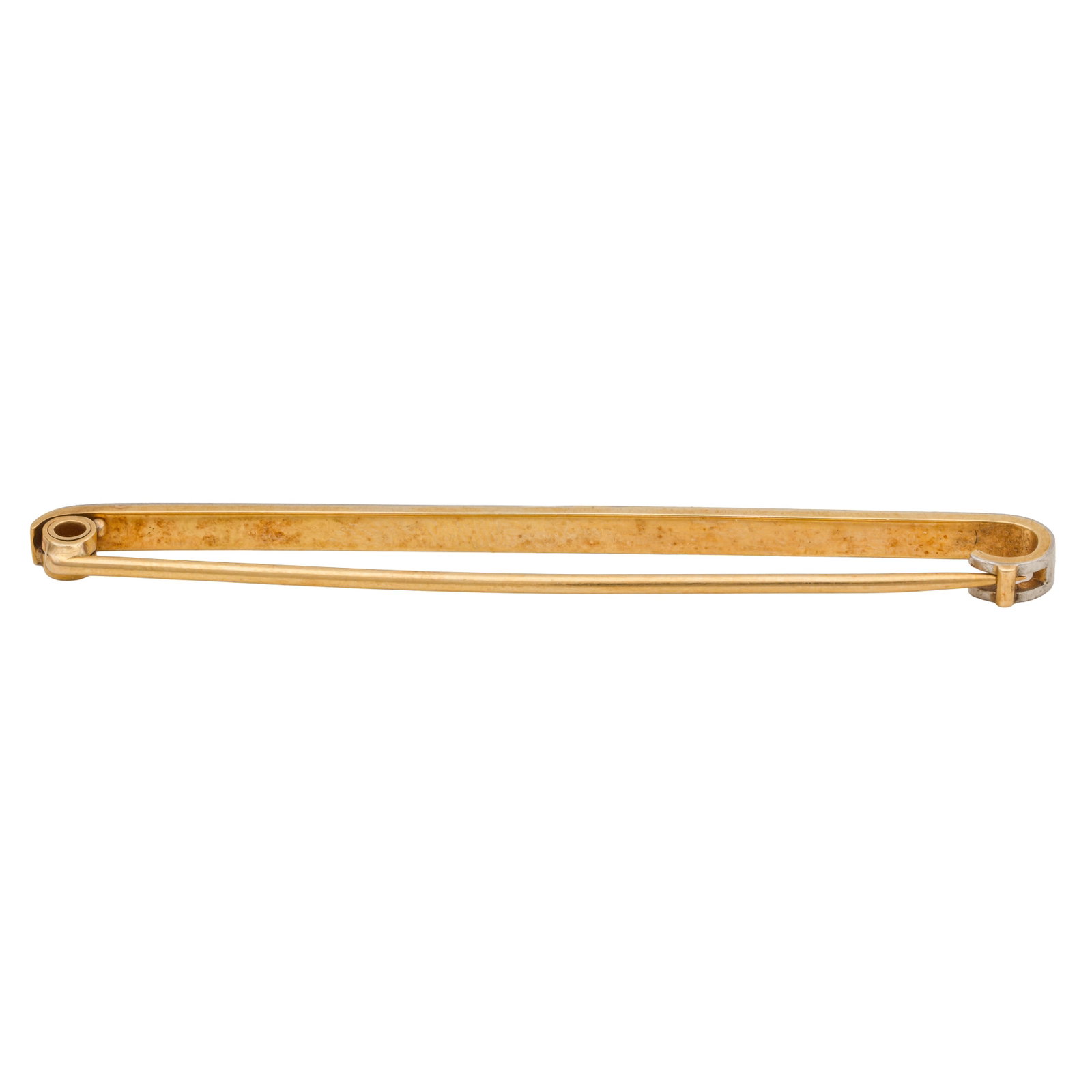 A bar brooch Yellow and white metal - 2