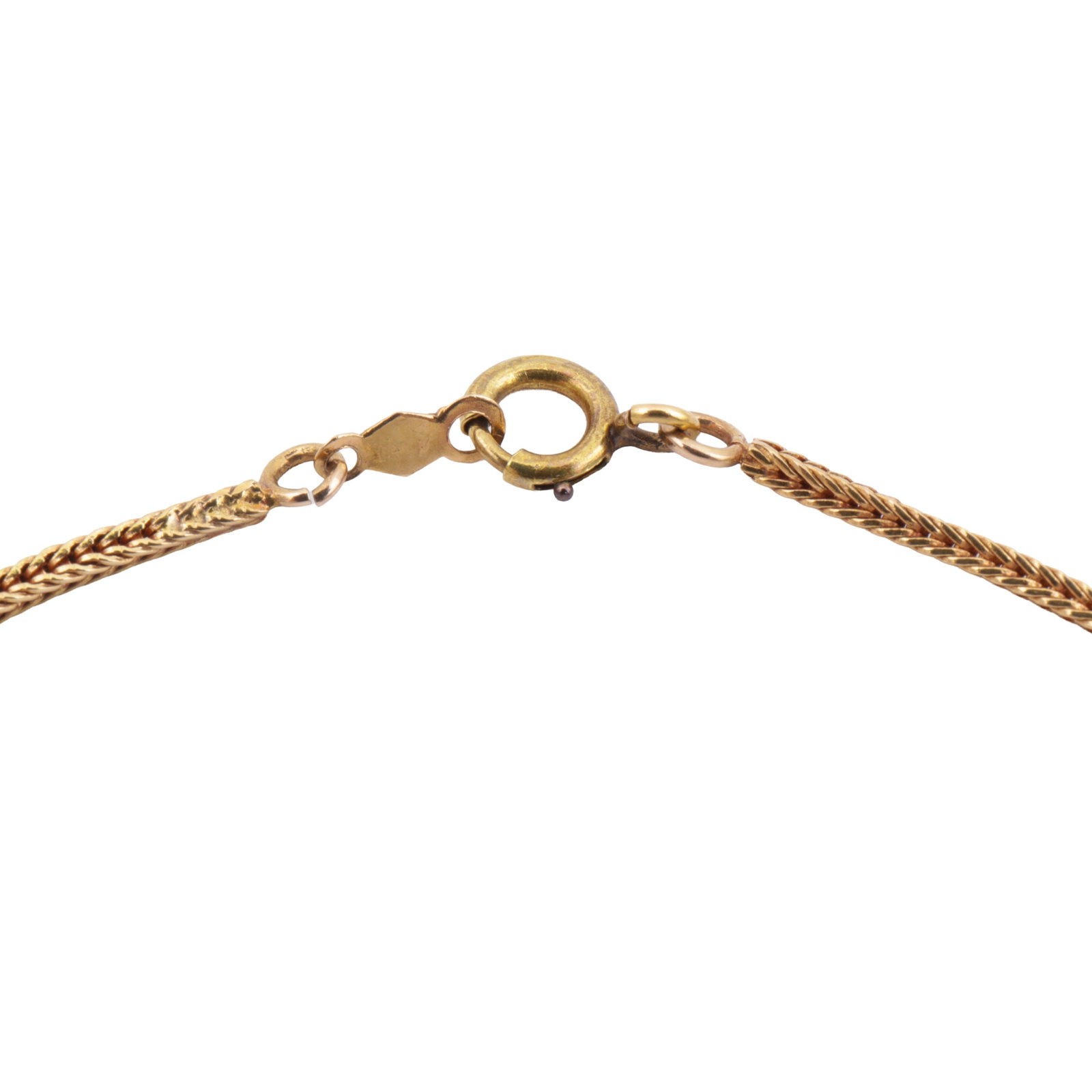 A wheat chain necklace Yellow metal - 2