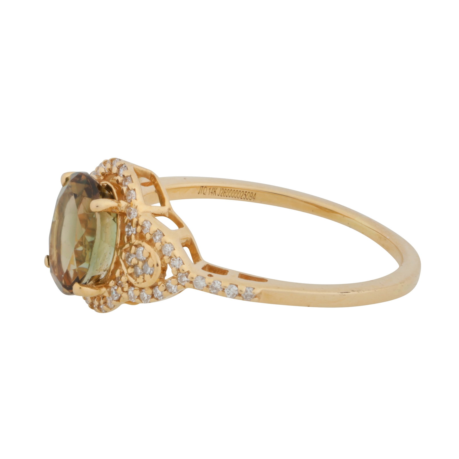 A tourmaline and diamond ring Yellow metal - 3