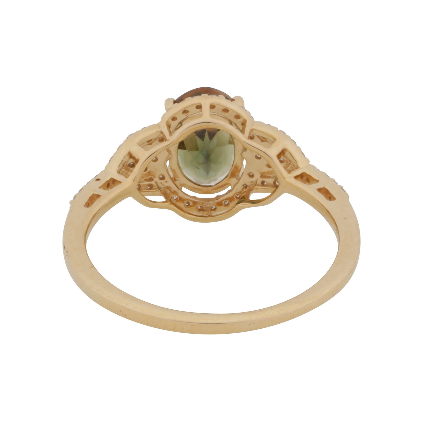 A tourmaline and diamond ring Yellow metal - 4