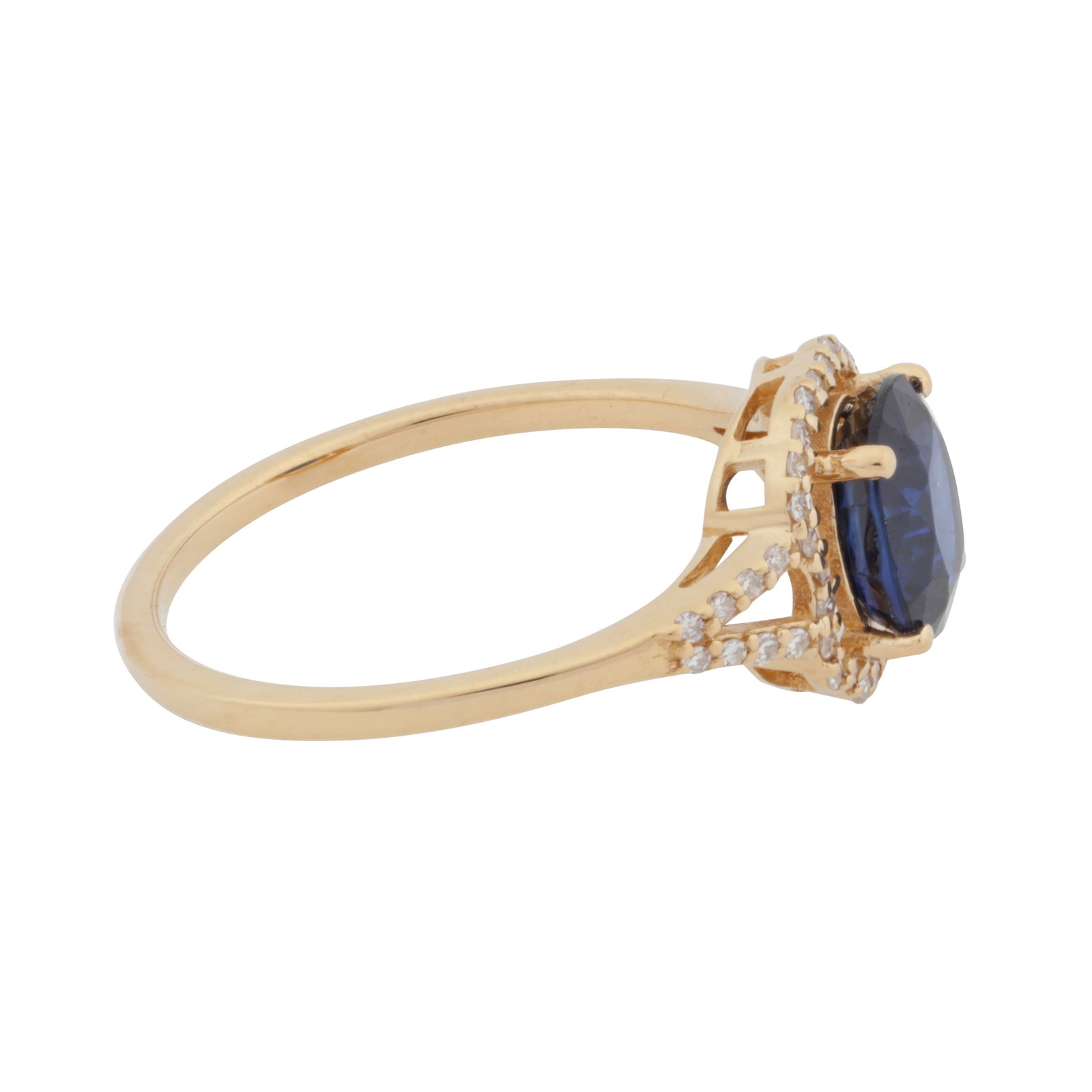 A sapphire and diamond ring Yellow metal - 2