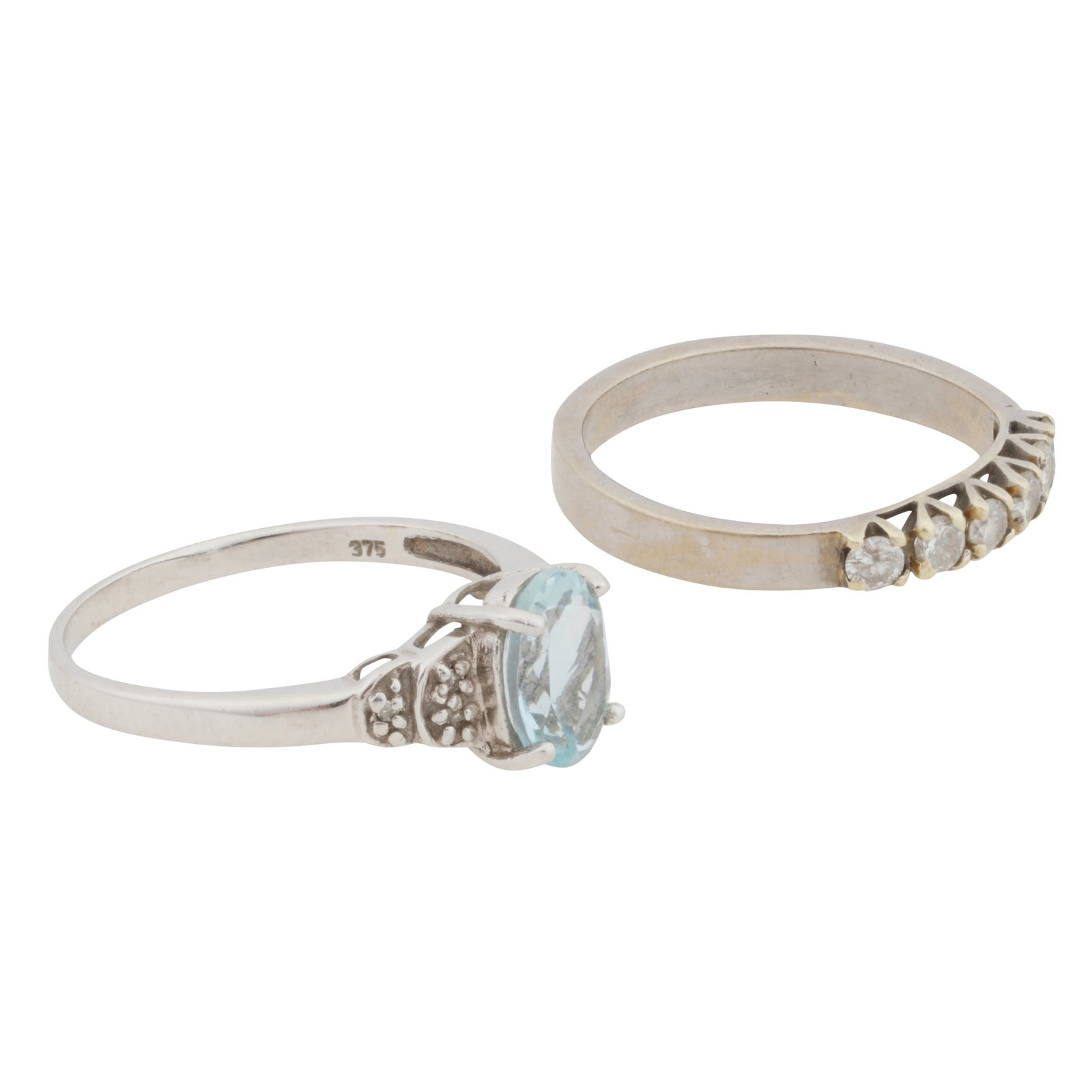 Two rings 9ct white gold - 2