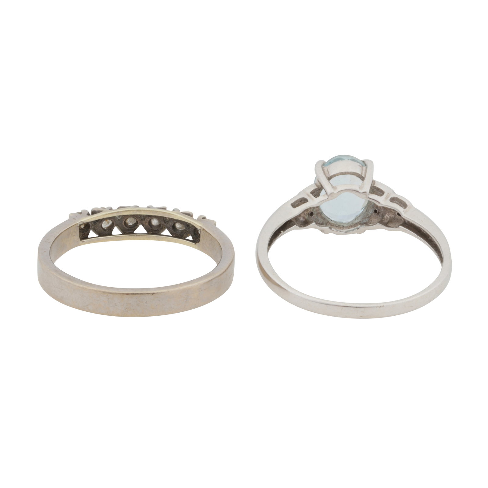Two rings 9ct white gold - 3