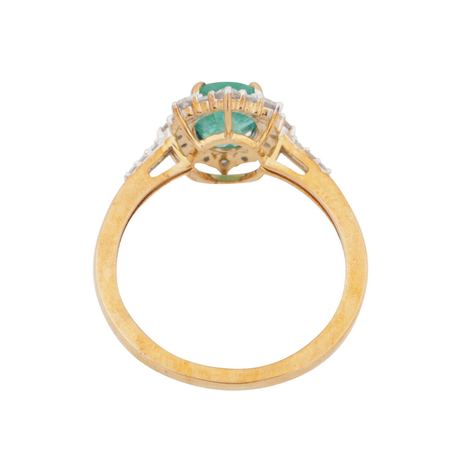 An emerald and diamond ring 9ct yellow gold - 3