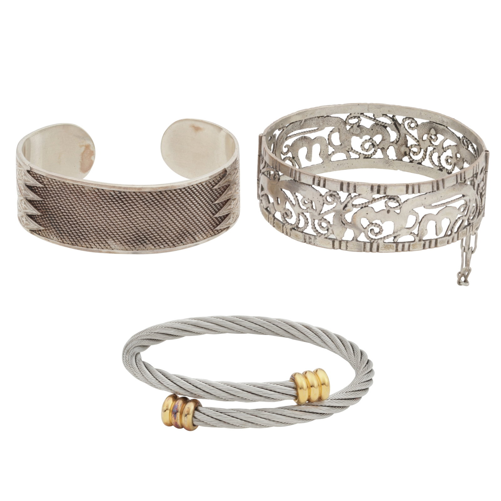 Three bangles White and yellow metal (1 of 1)