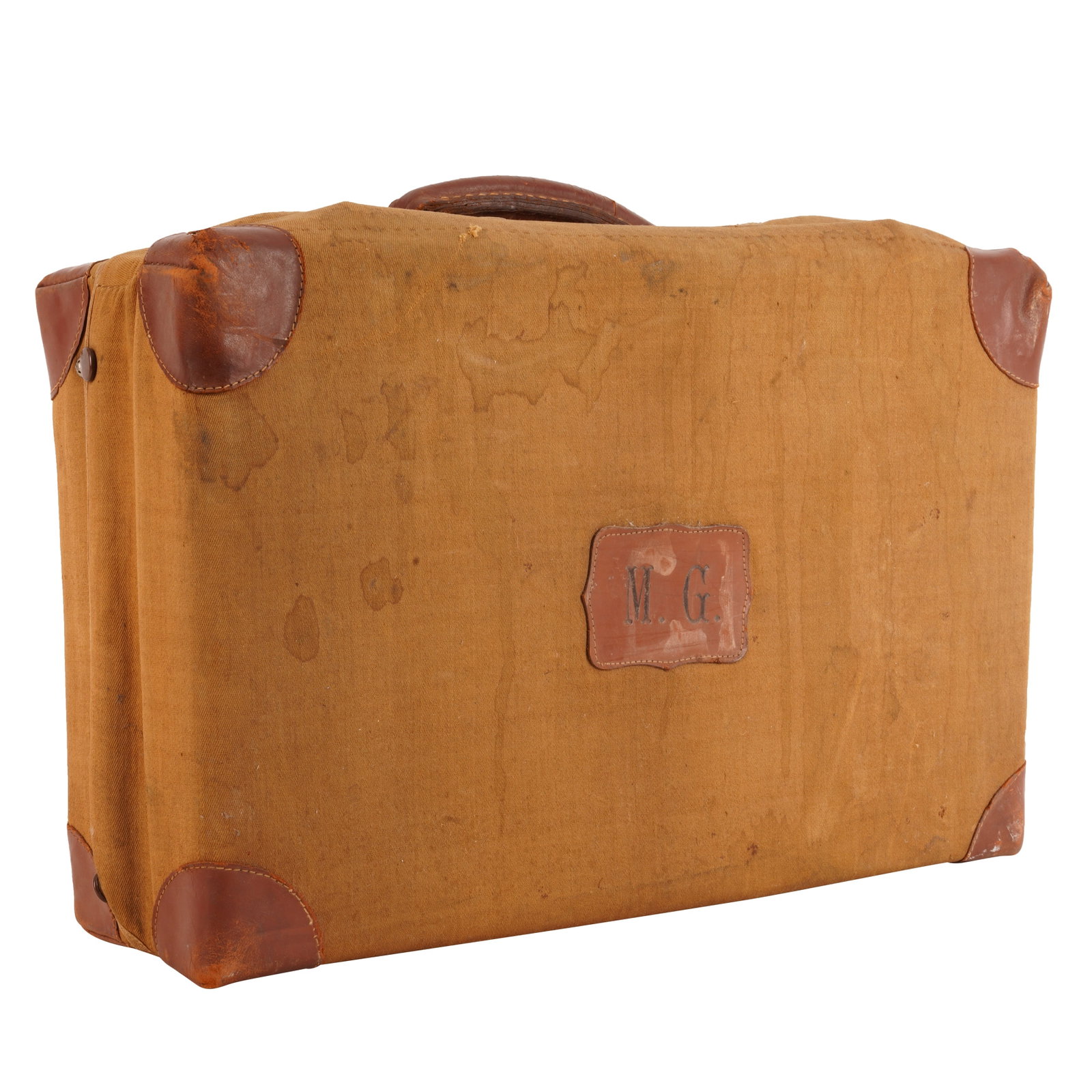 An Edwardian Leather and Canvas Travelling dressing case Early 20th century - 3