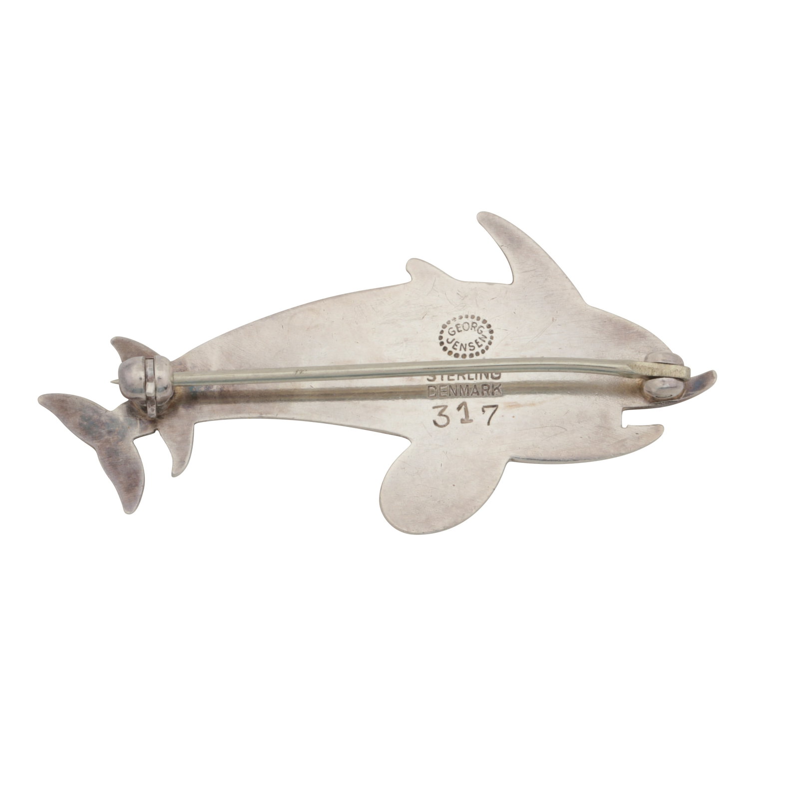Georg Jensen | A Danish modernist double dolphin brooch Silver - 2