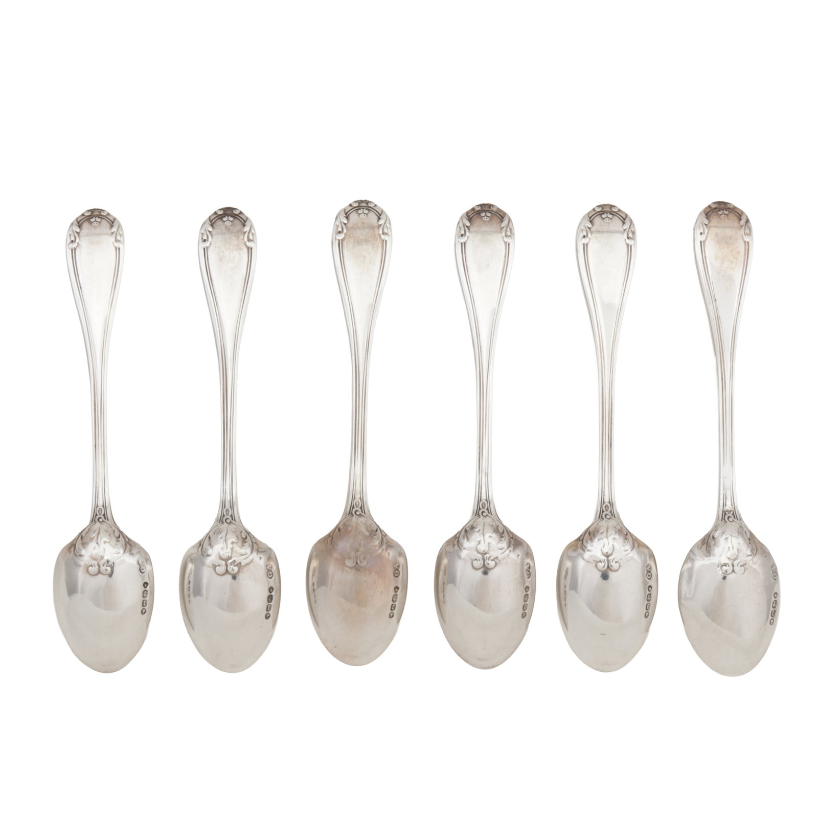 London 1858 by George Adams of Chawner and Co A set of six Victorian sterling silver egg spoons - 2