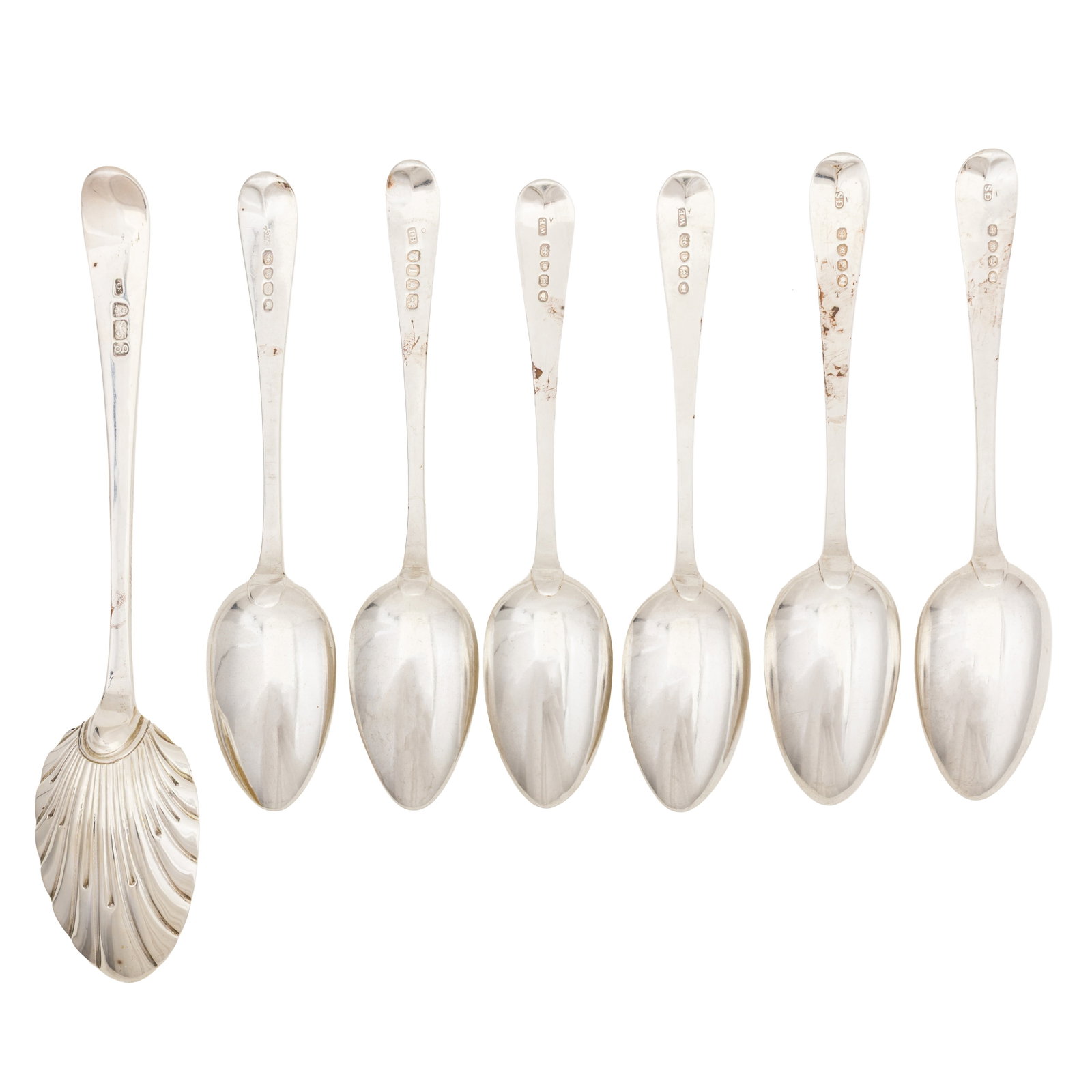 A mixed group of George III – IV sterling silver flatware - 2