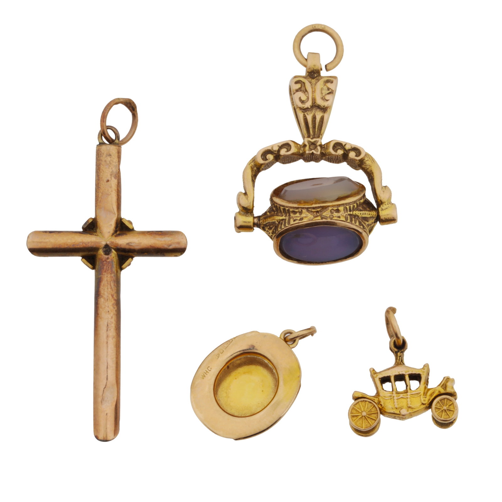 Four charms Yellow metal - 2