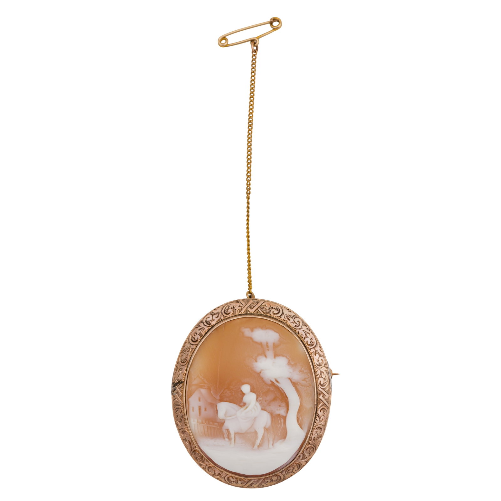 A shell cameo brooch Yellow metal - 2
