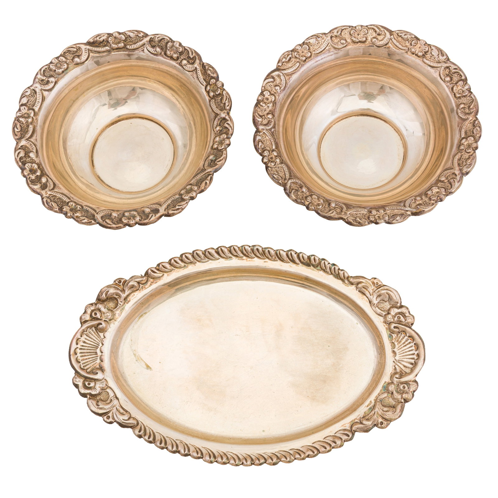 A pair of mid 20th century silver bowls, possibly Turkish - 2